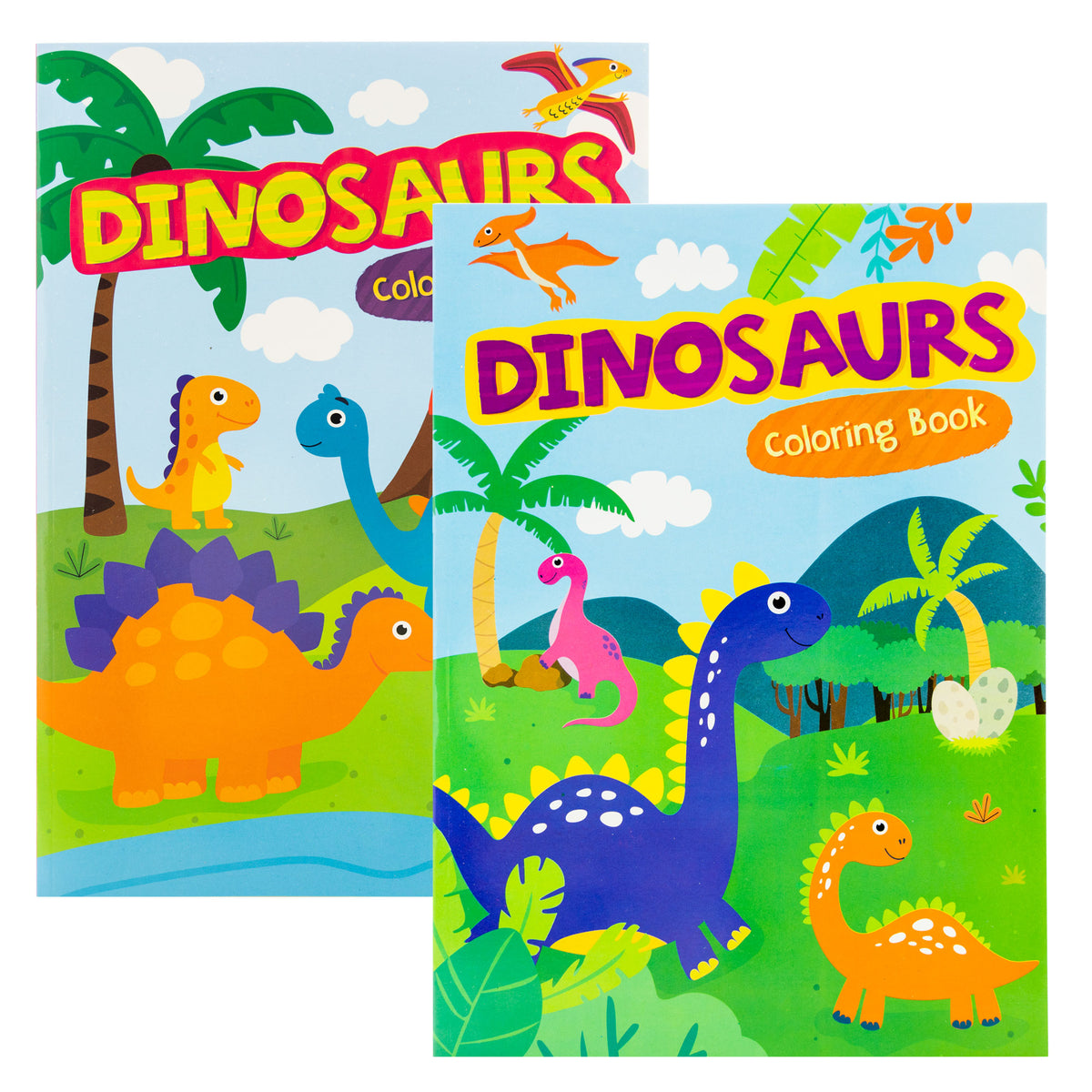 Dinosaurs Coloring Set, 2 Books, Crayons and Stickers