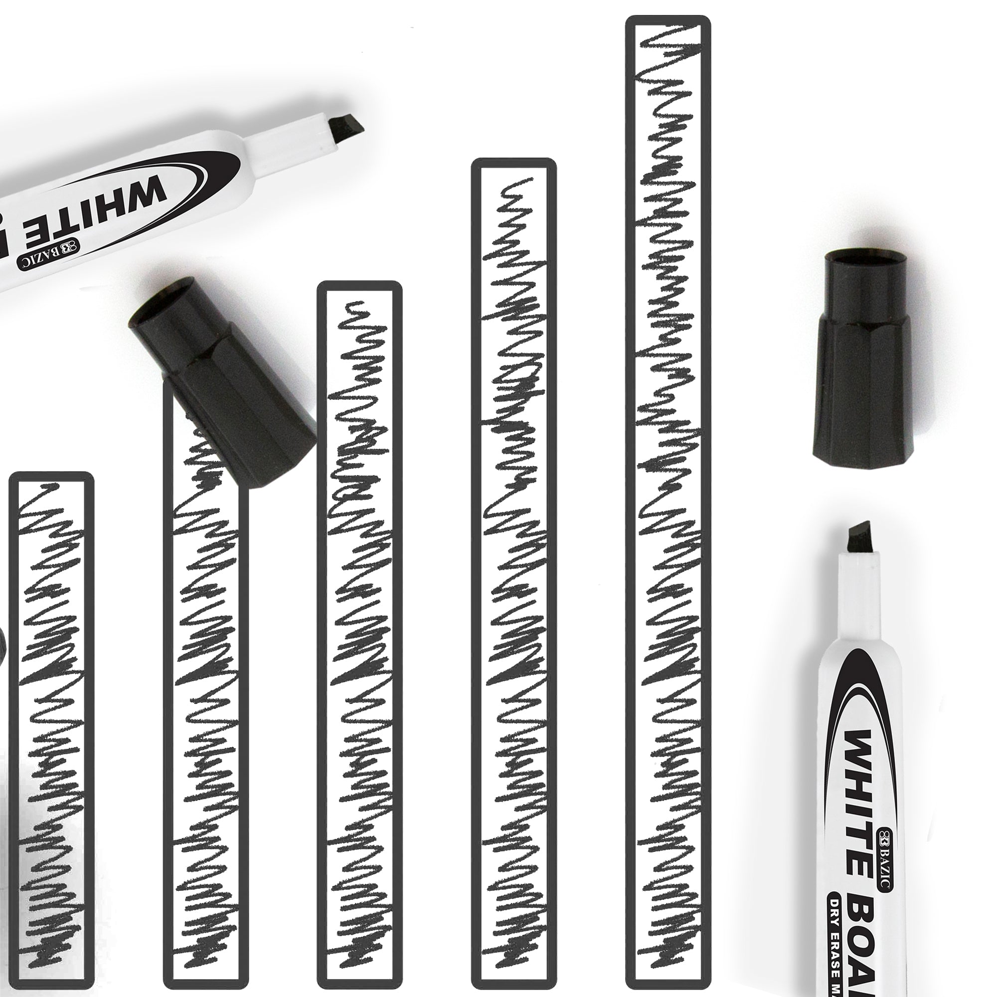 Dry Erase Markers, 12 Black Chisel Tip, Low Odor
