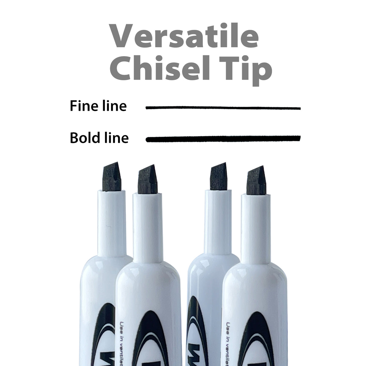 Black Chisel Tip Dry Erase Markers, Low-Odor