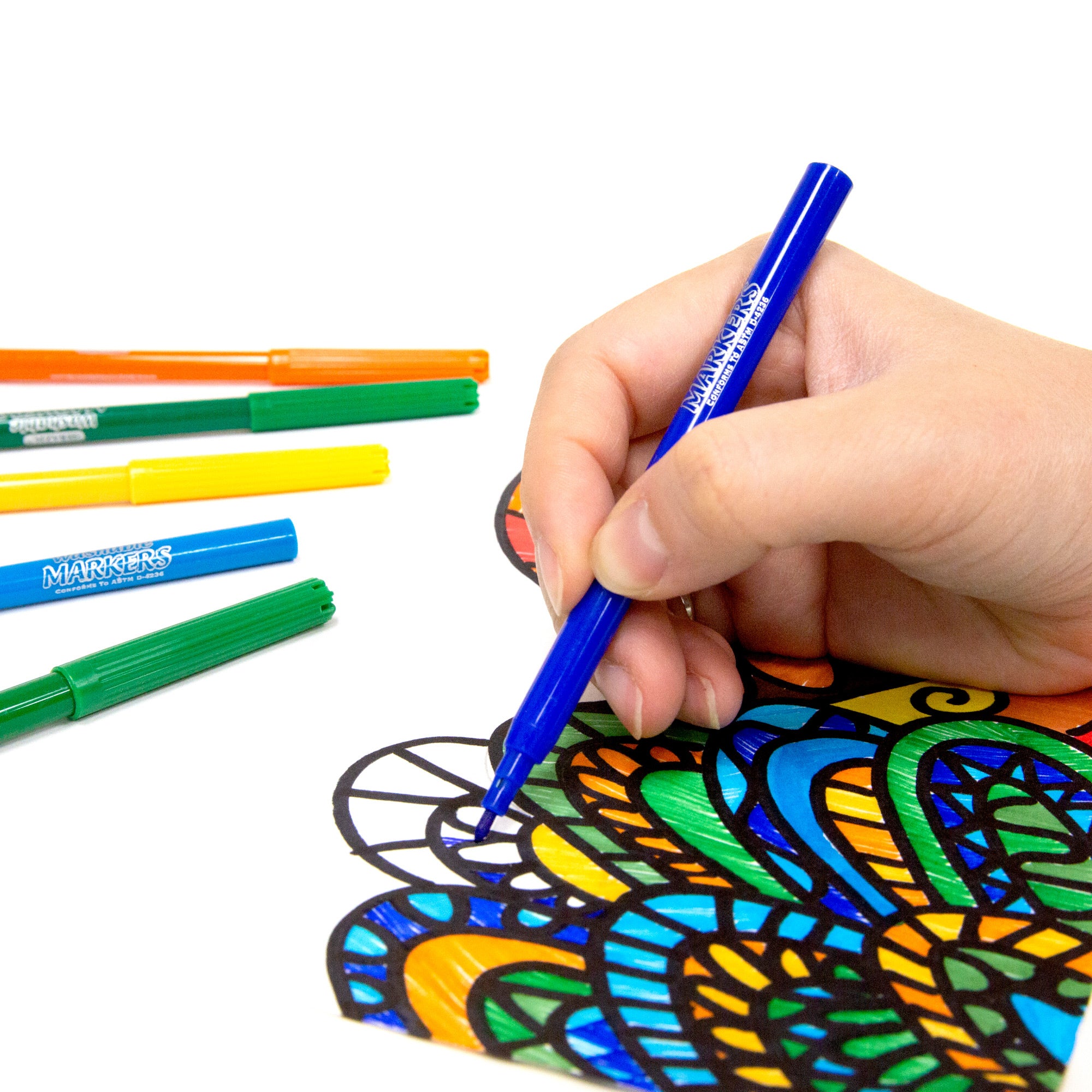 12 Classic Colors Washable Markers, Fine Tip