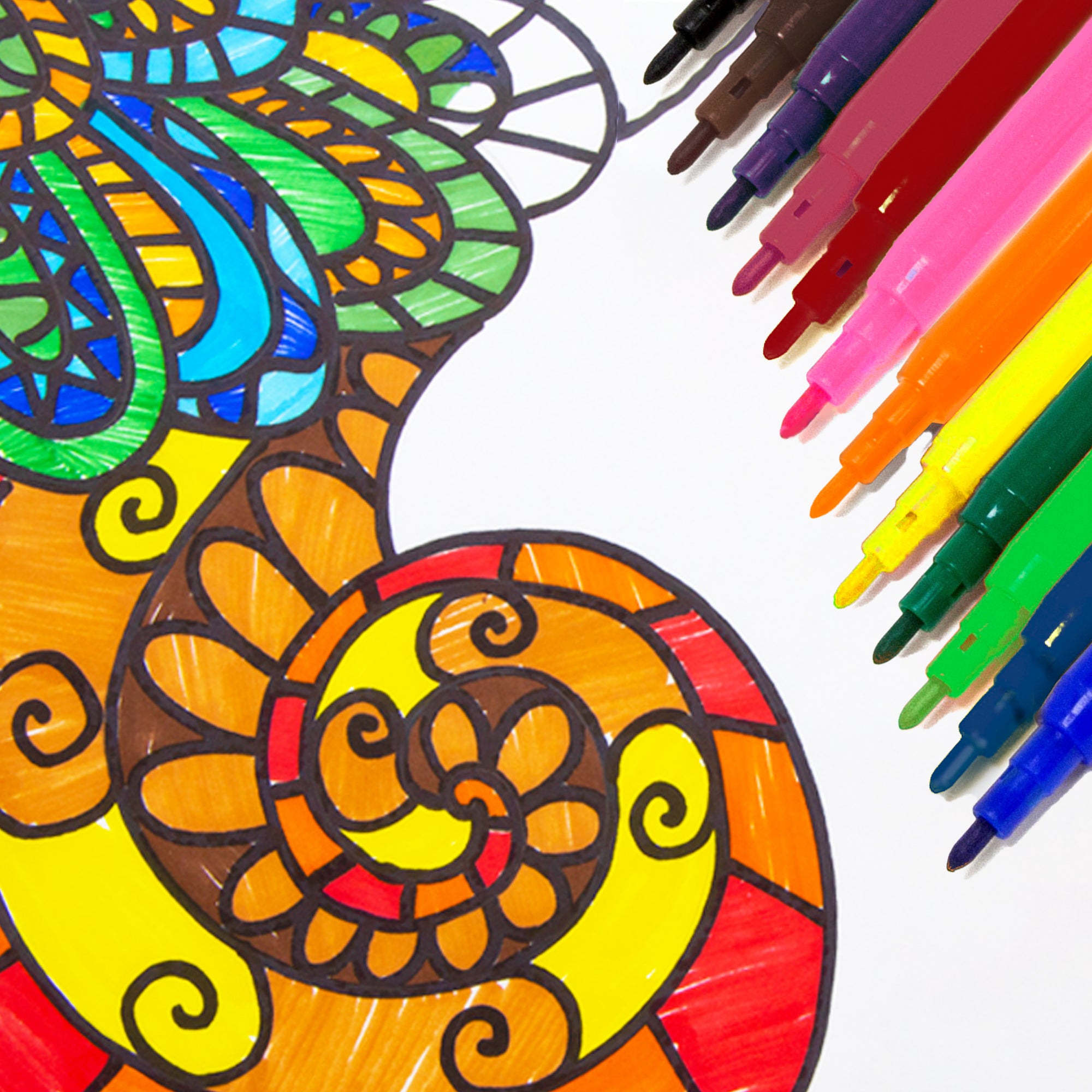 12 Classic Colors Washable Markers, Fine Tip