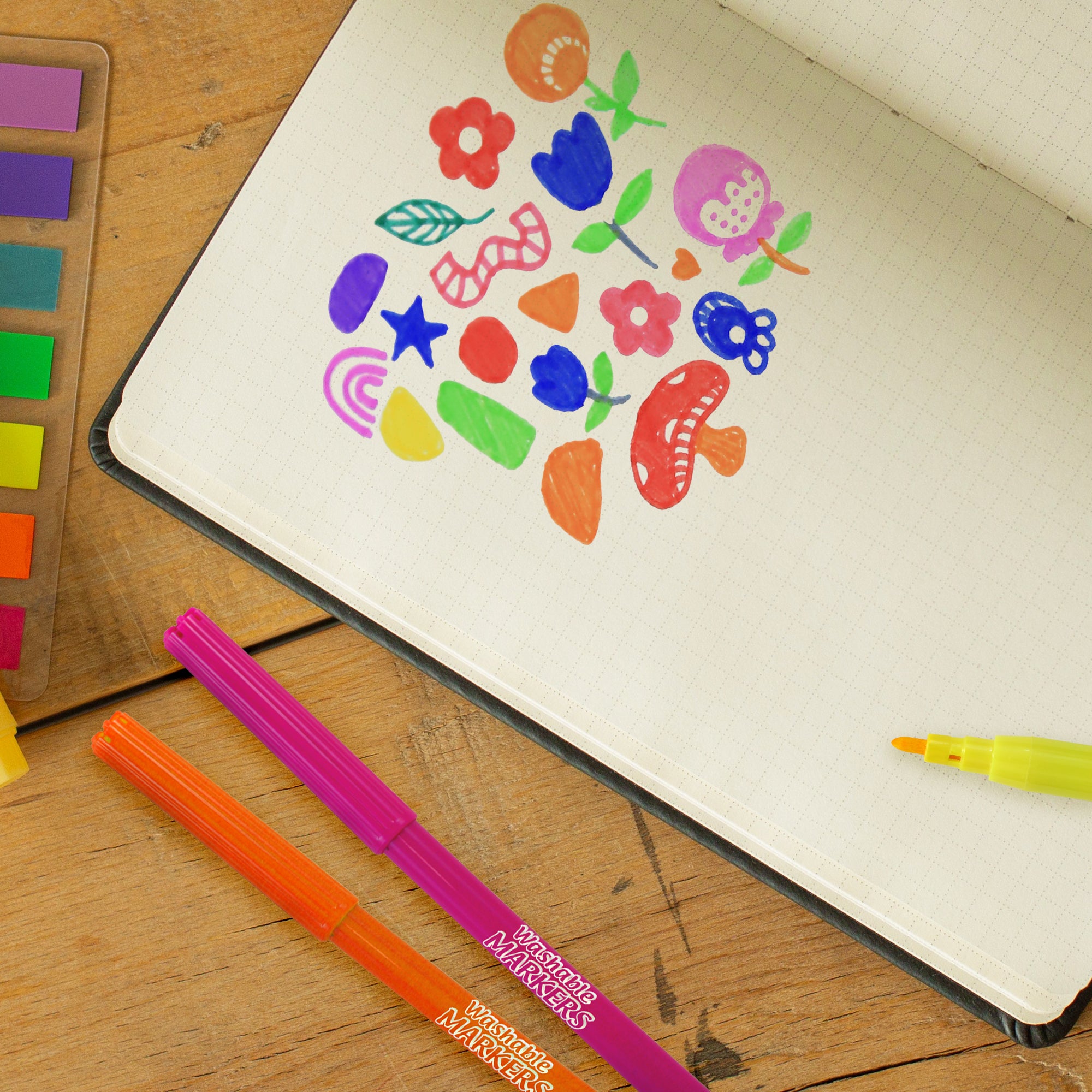 12 Classic Colors Washable Markers, Fine Tip