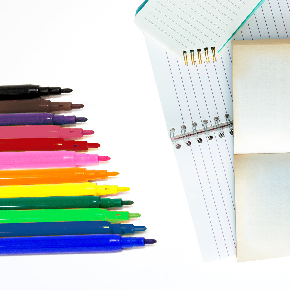 Washable Fine Line Markers, 12 Colors, Non-Toxic Coloring