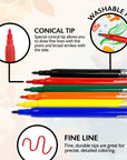 24 Classic Colors Fine Line Washable Markers