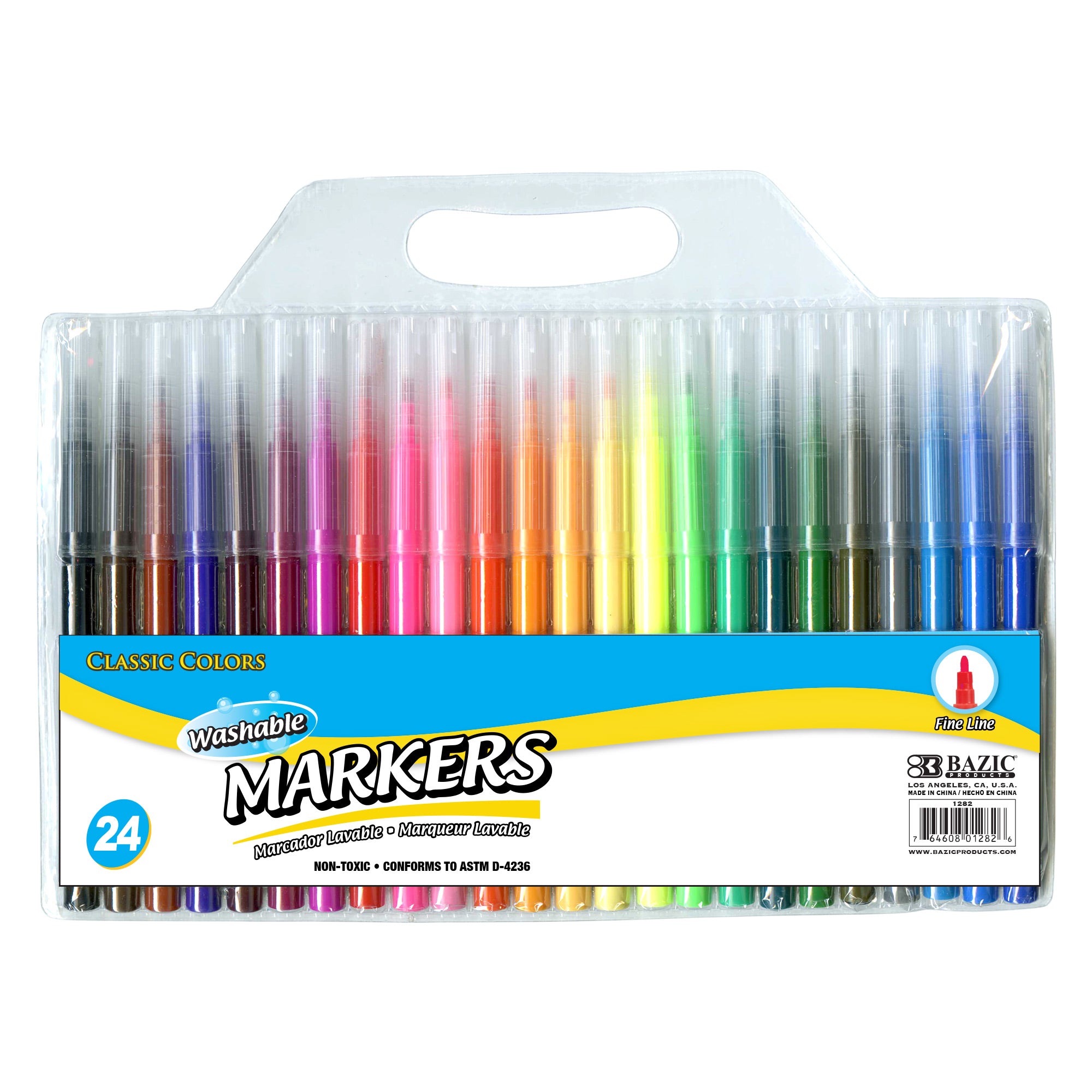 Washable Fine Line Markers, 24 Classic Colors