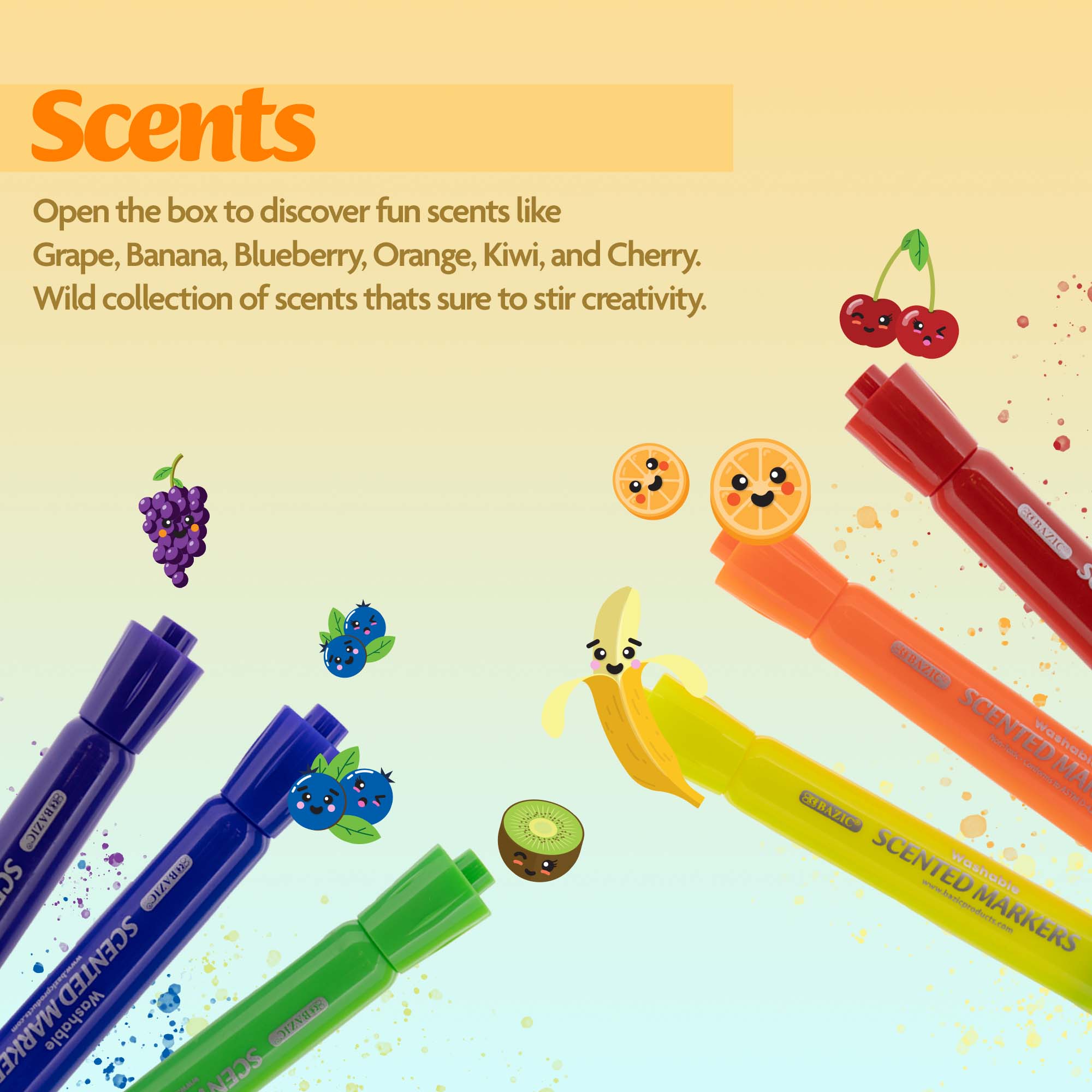 BAZIC 6 Colors Washable Scented Markers – BAZIC Store