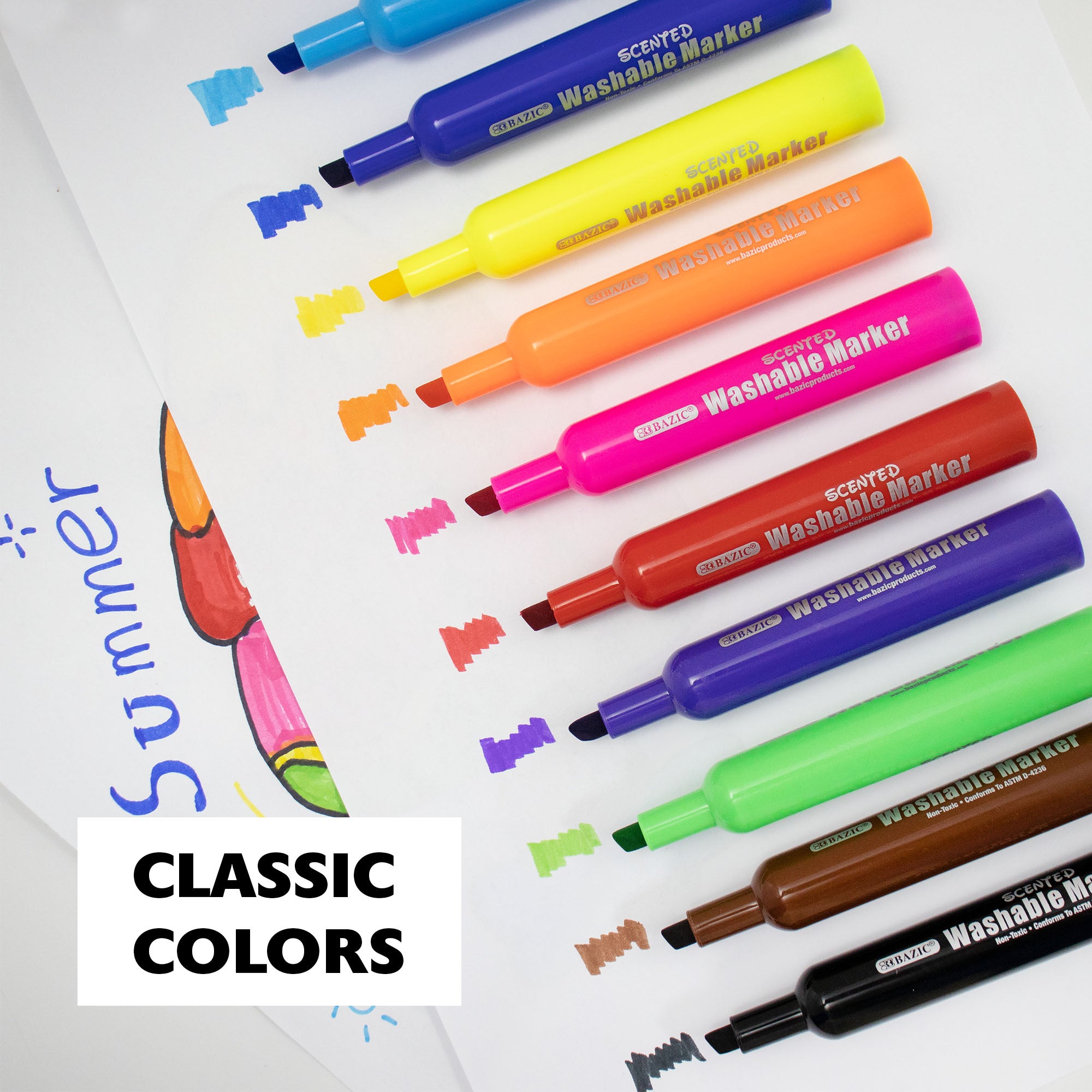 Washable Scented Markers, 10 Colors