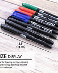 Assorted Colors Fine Tip Permanent Markers w/ Pocket Clip (8/Pack)