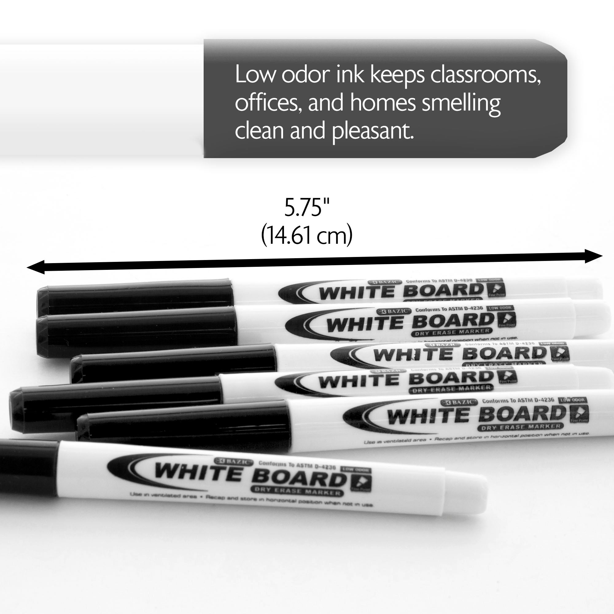 Black Dry Erase Markers, Fine Tip, 12 Count