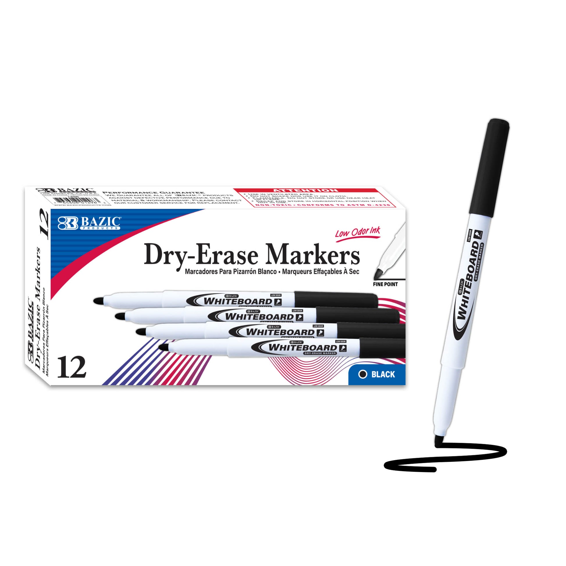 Black Fine Tip Dry-Erase Markers