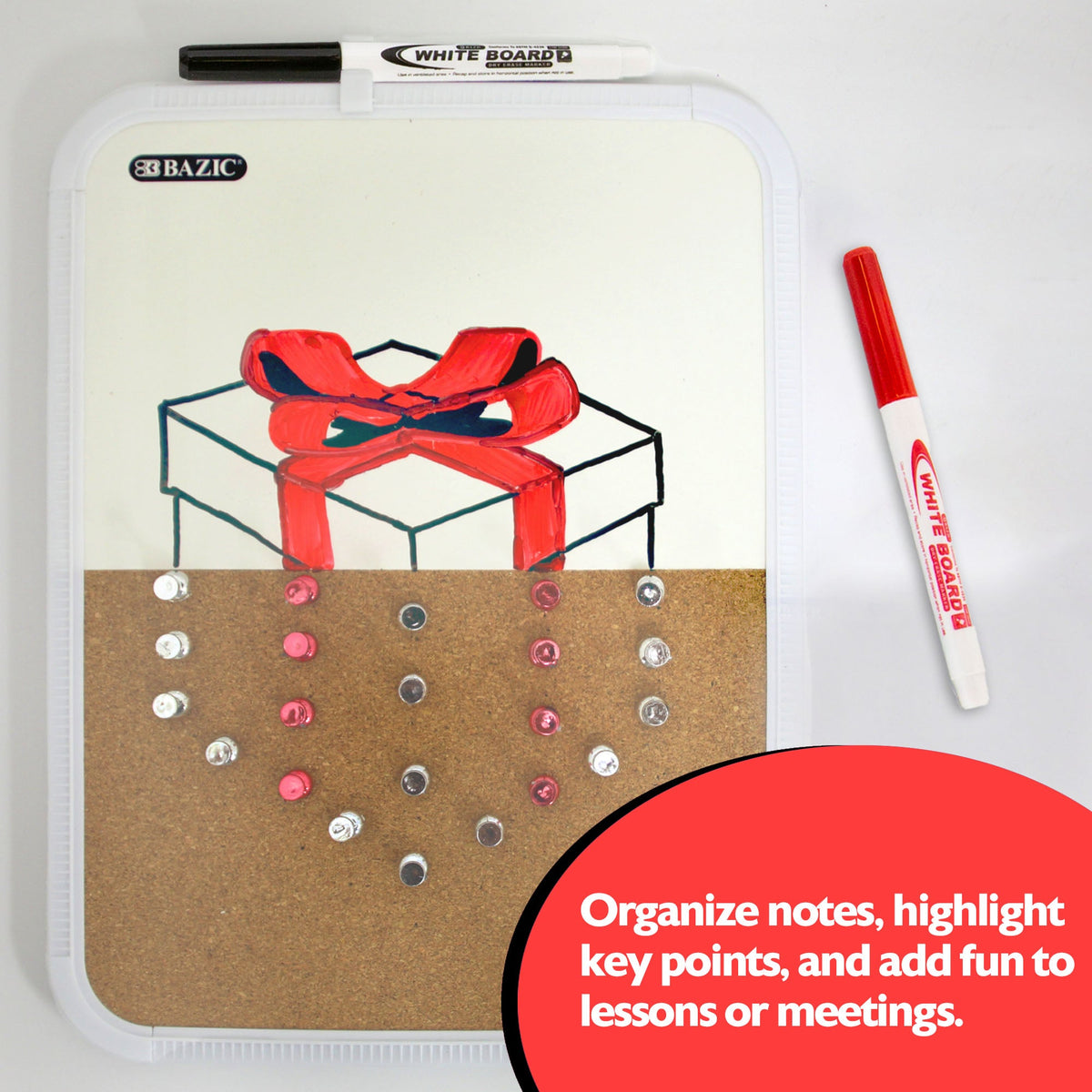 Assorted Fine Tip Dry Erase Markers, Low-Odor