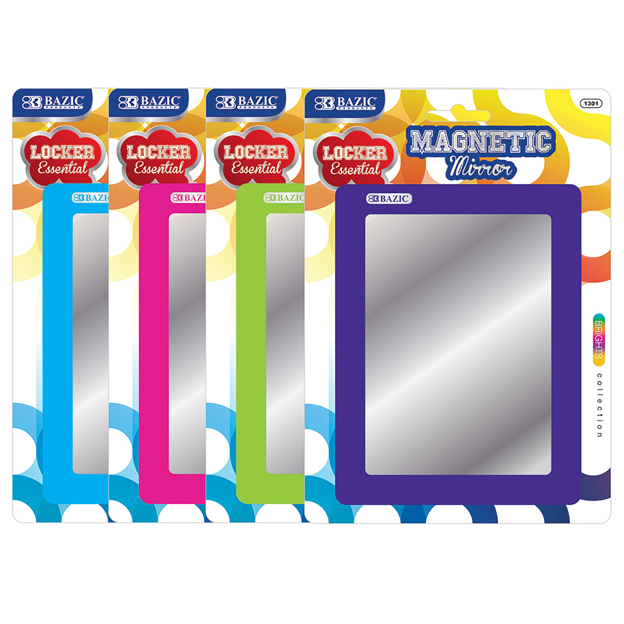 Locker Mirror, Magnetic, Assorted Colors