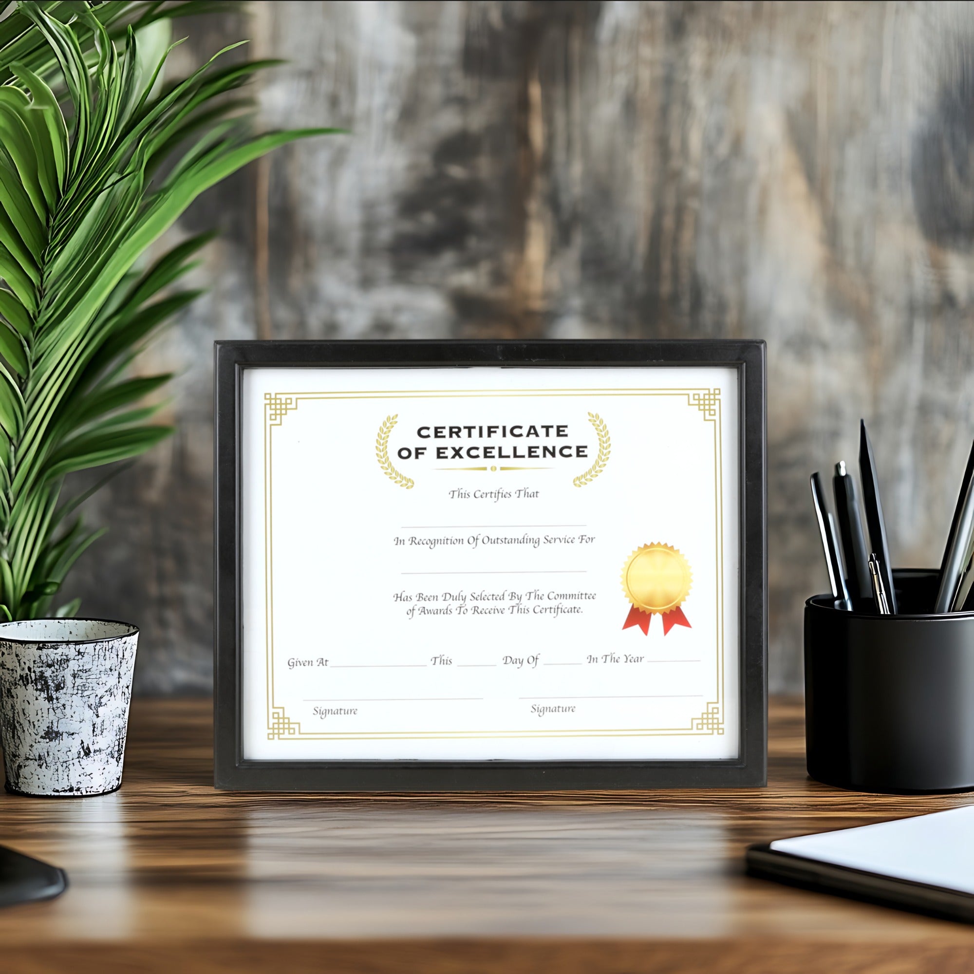 Certificate Frame with Glass Cover, 11 x 14 in, Black