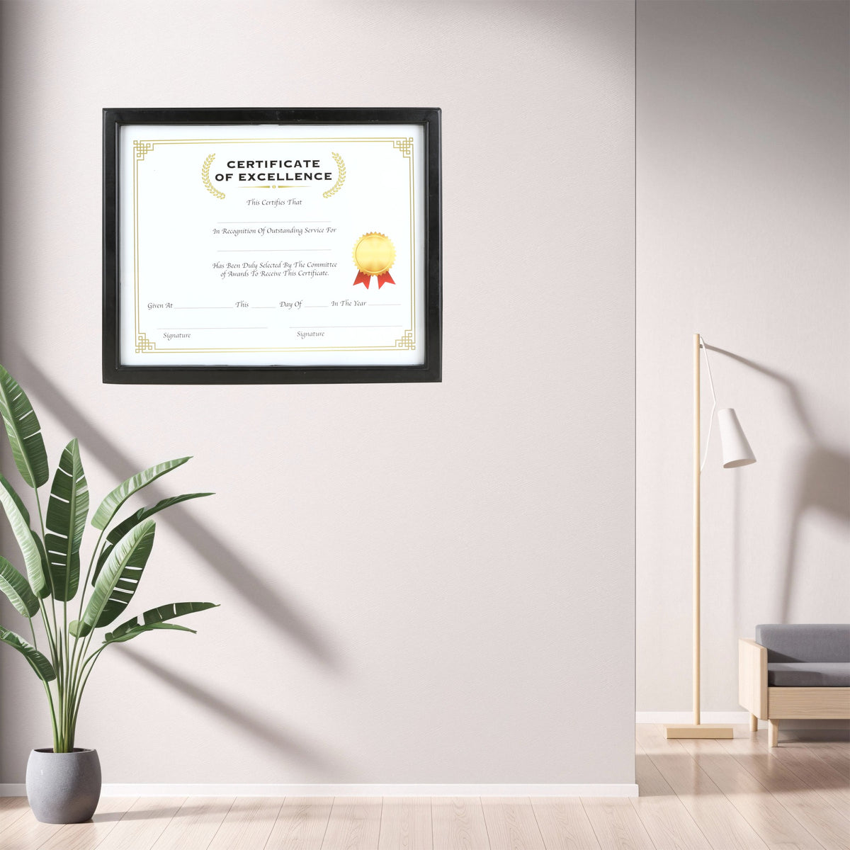 Certificate Frame with Glass Cover, 11 x 14 in, Black