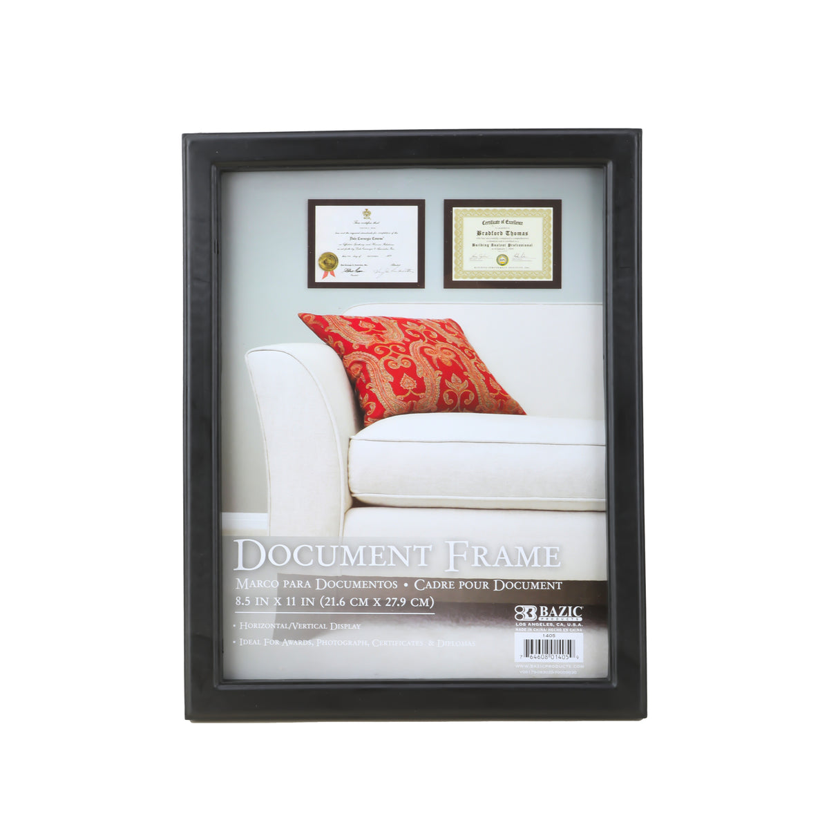 BAZIC 8.5in x 11in Multipurpose Document Frame with Glass Cover