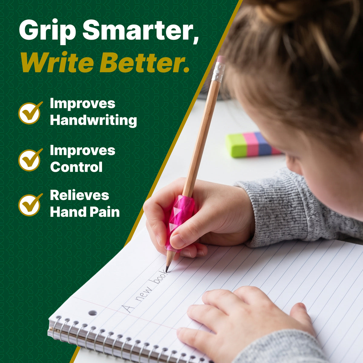 Gel Pencil & Pen Grips, Assorted