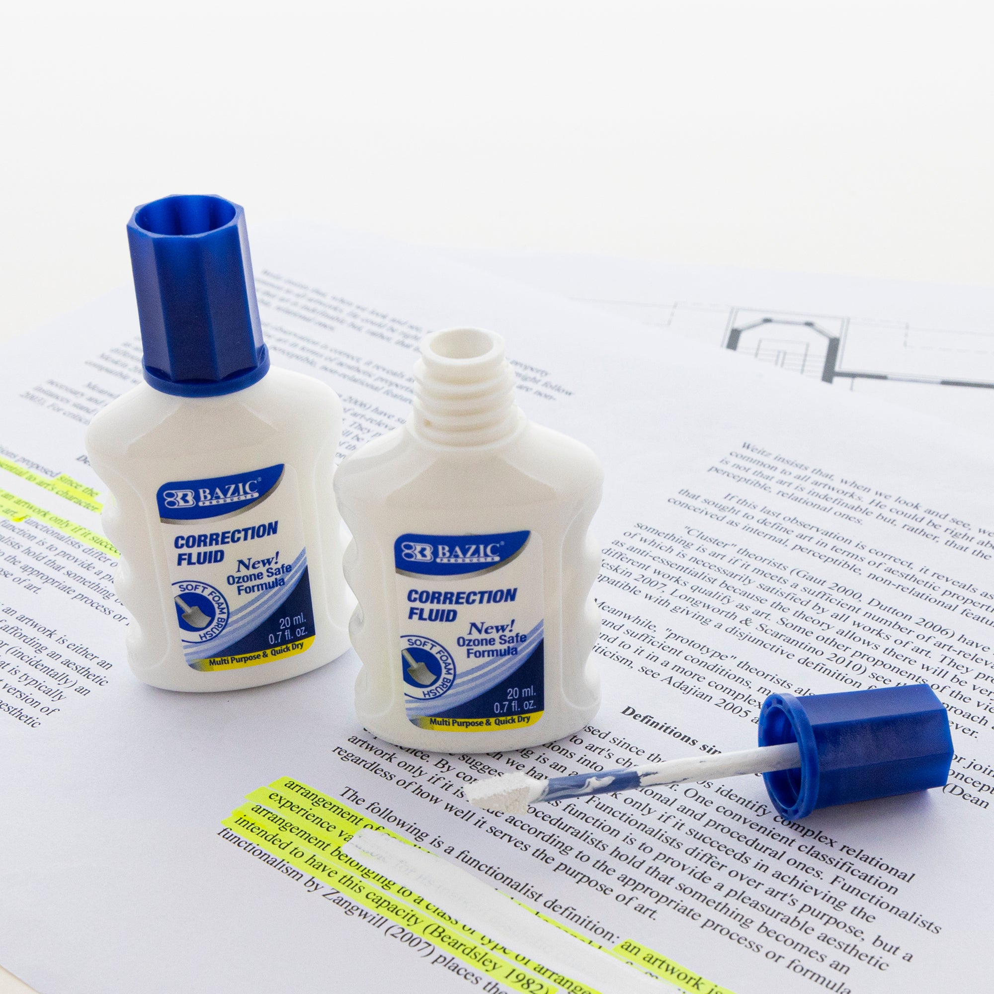 White Out Liquid, 2 Correction Fluid Bottles, 0.7 fl oz