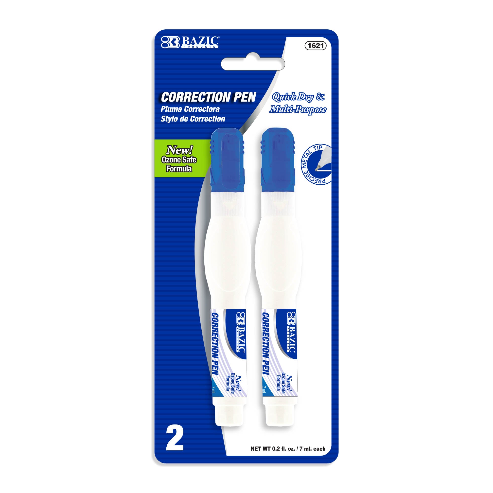Correction Pen, Metal Tip, 2 Count