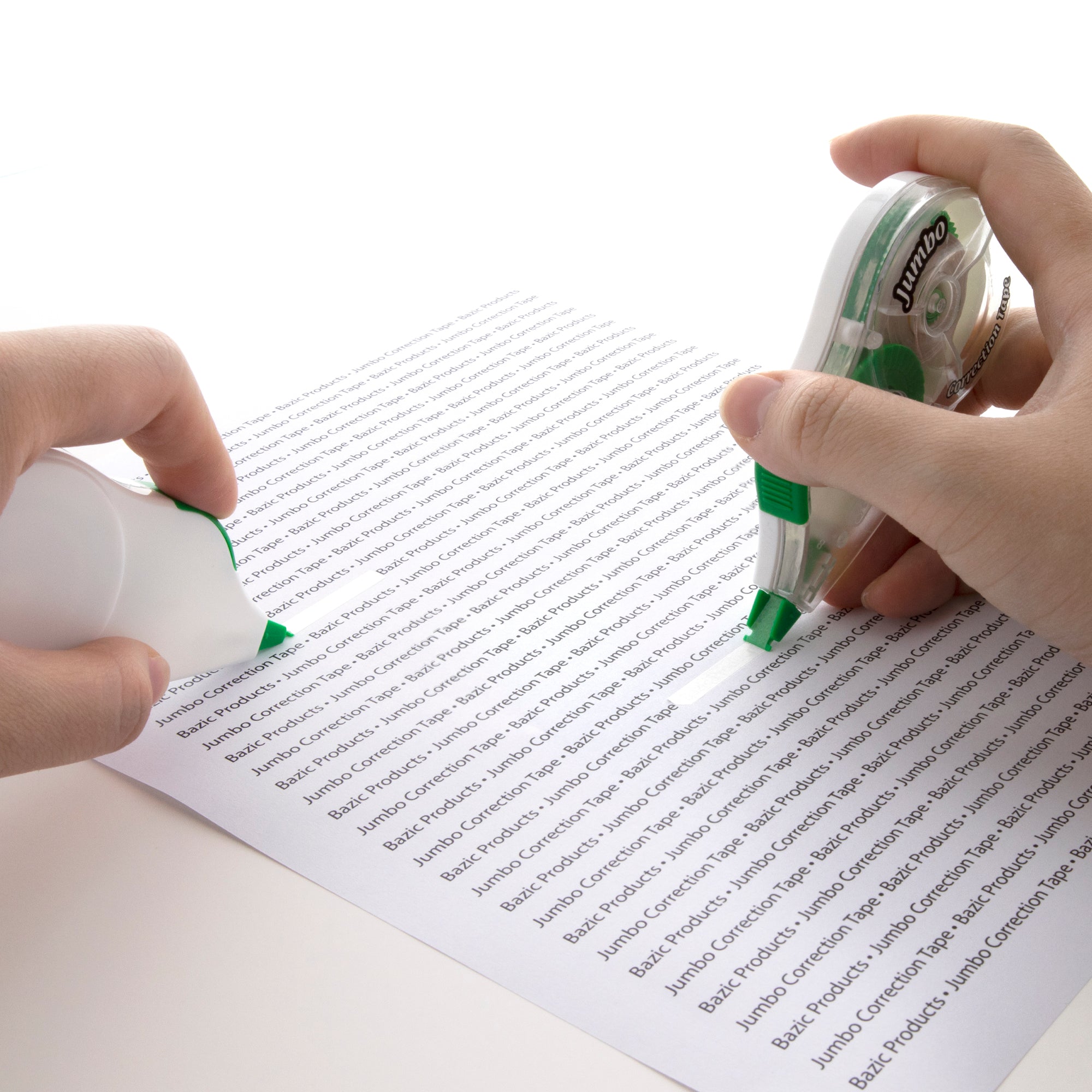 Jumbo Correction Tape, 5 mm x 394 in, Dry White Film
