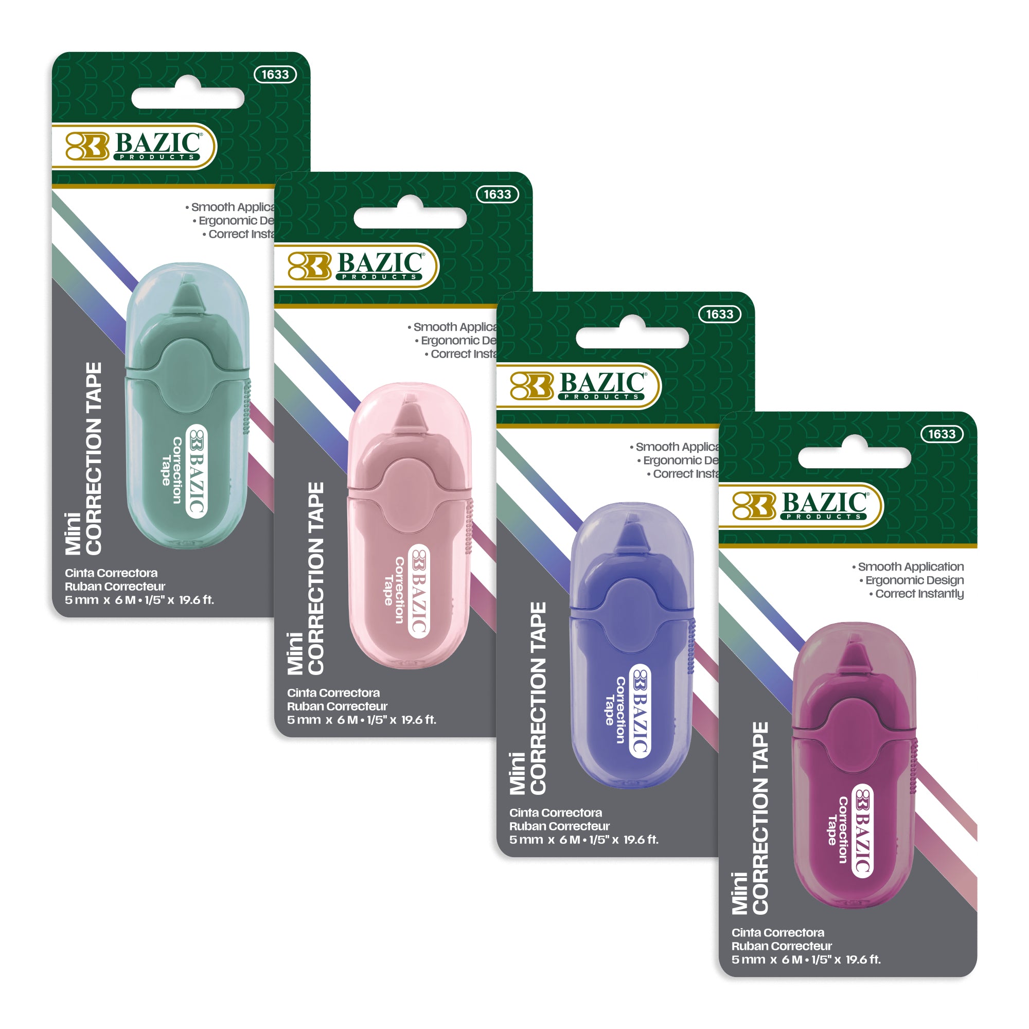Mini Correction Tape w/ Protective Cap, 5mm x 236 in
