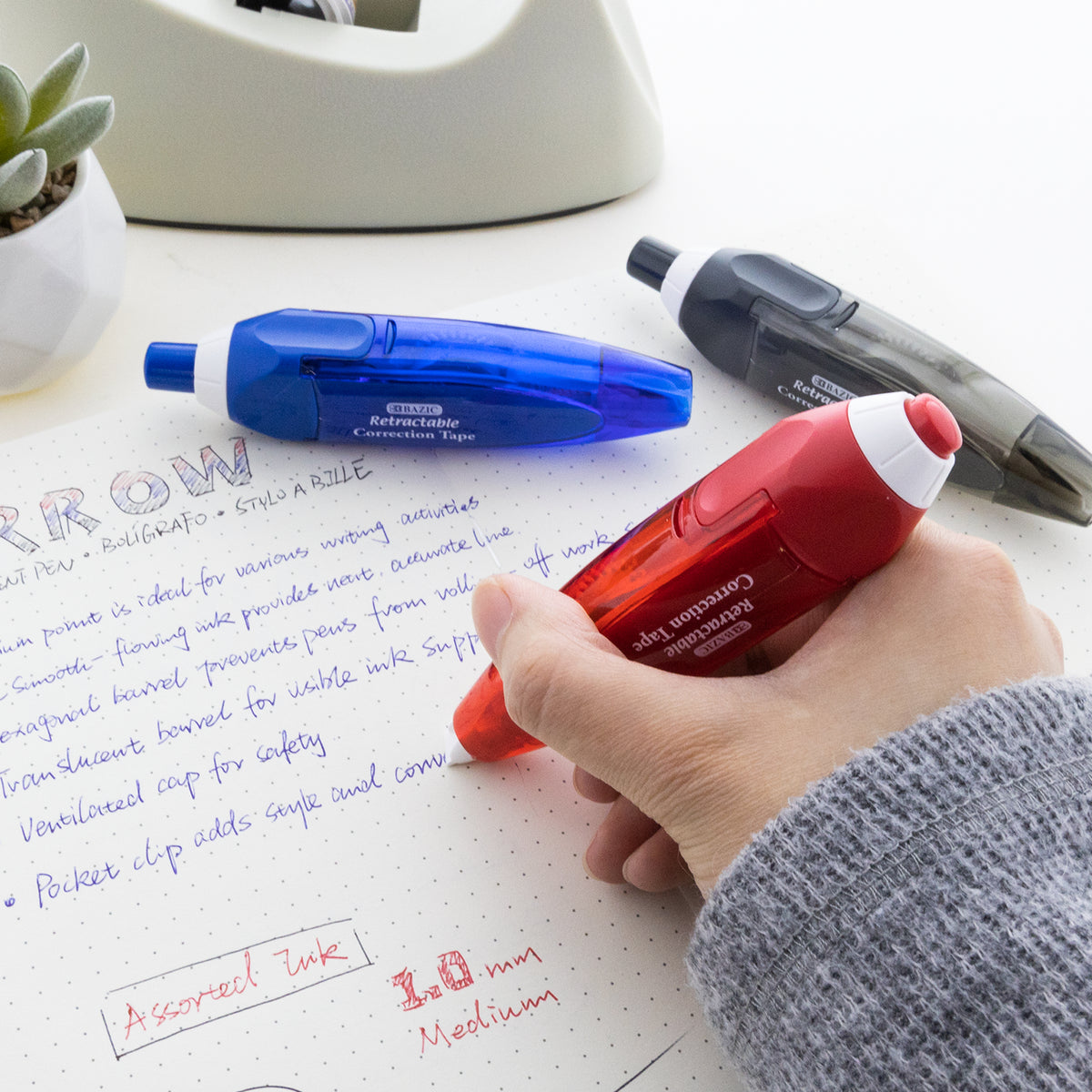 Retractable Correction Tape, 5mm x 236 in