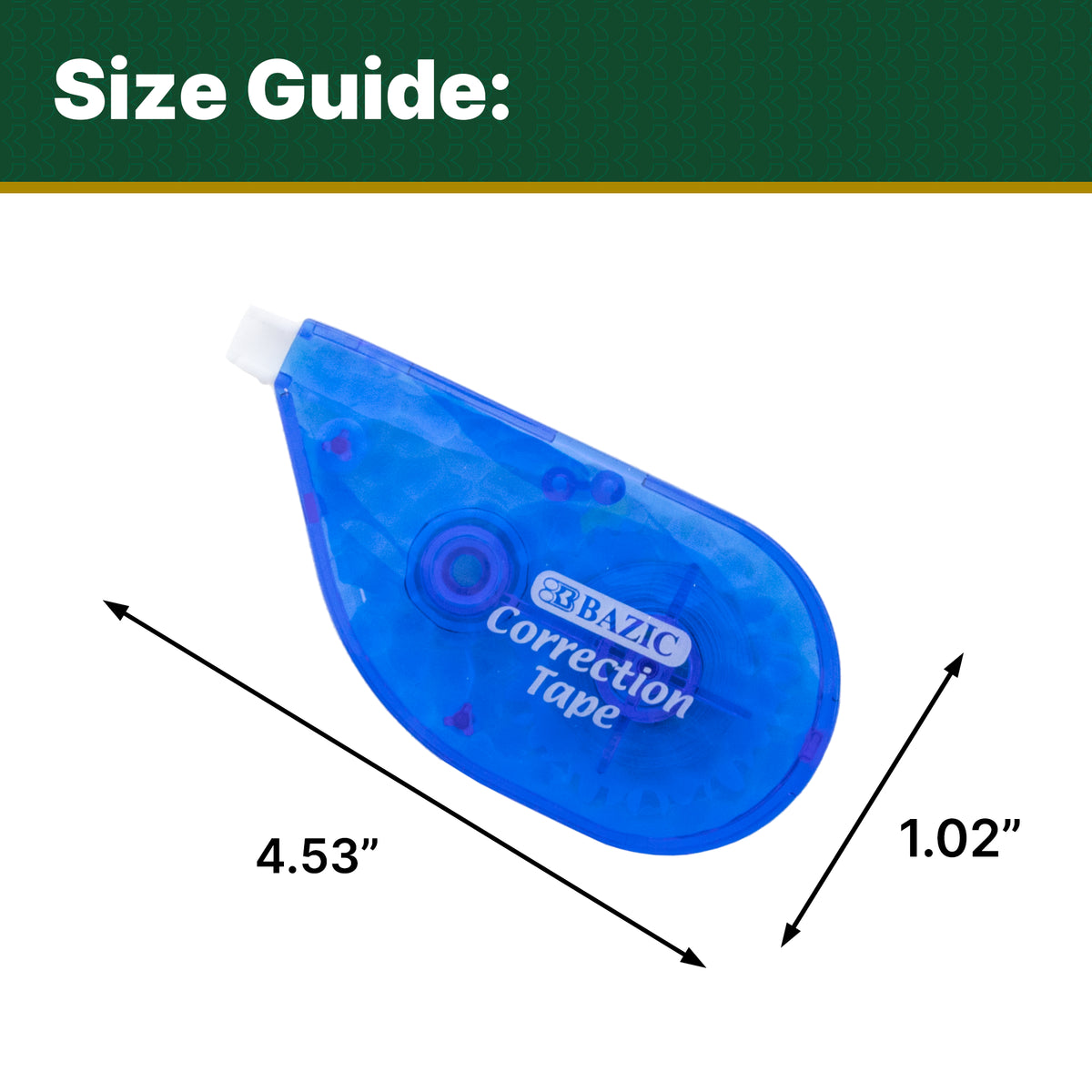 Crystal Correction Tape, 5 mm x 236 in, Dry White Film