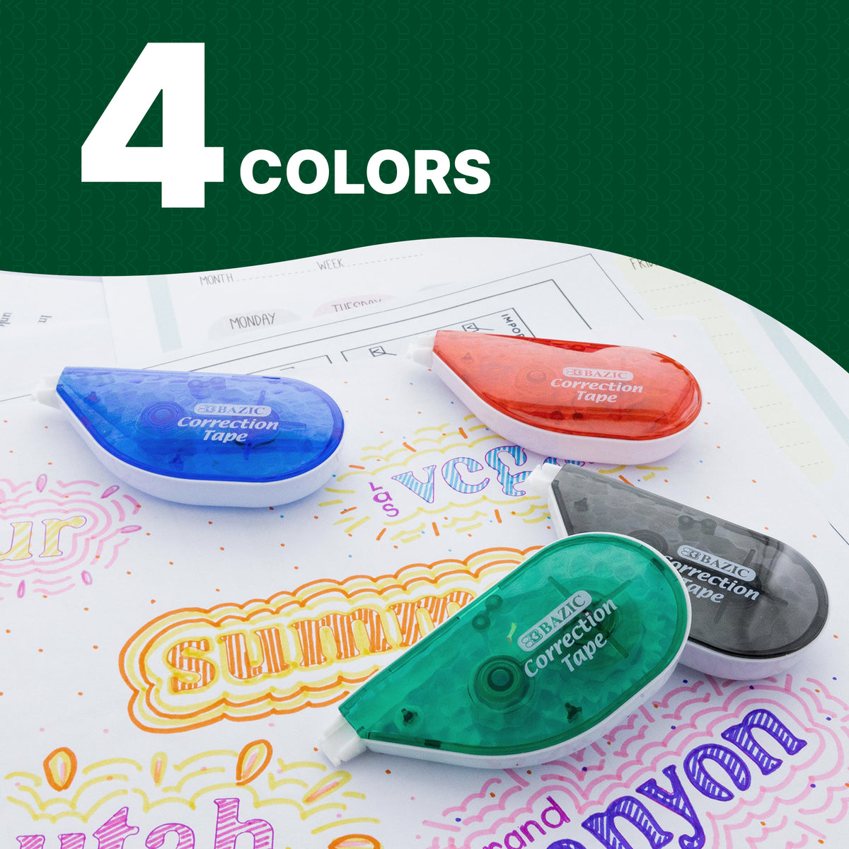 Crystal Correction Tape, 5 mm x 236 in, Dry White Film