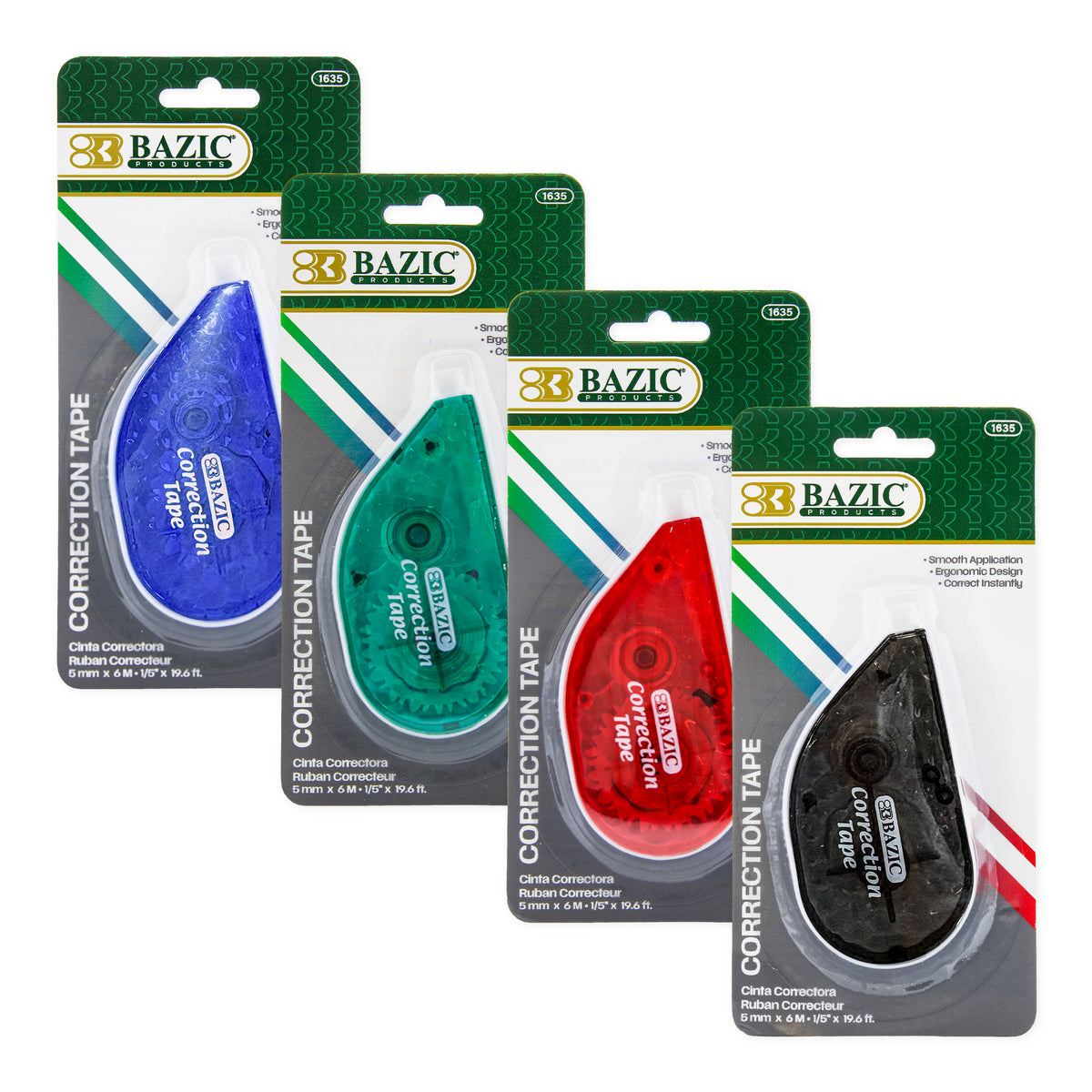 Crystal Correction Tape, 5 mm x 236 in, Dry White Film