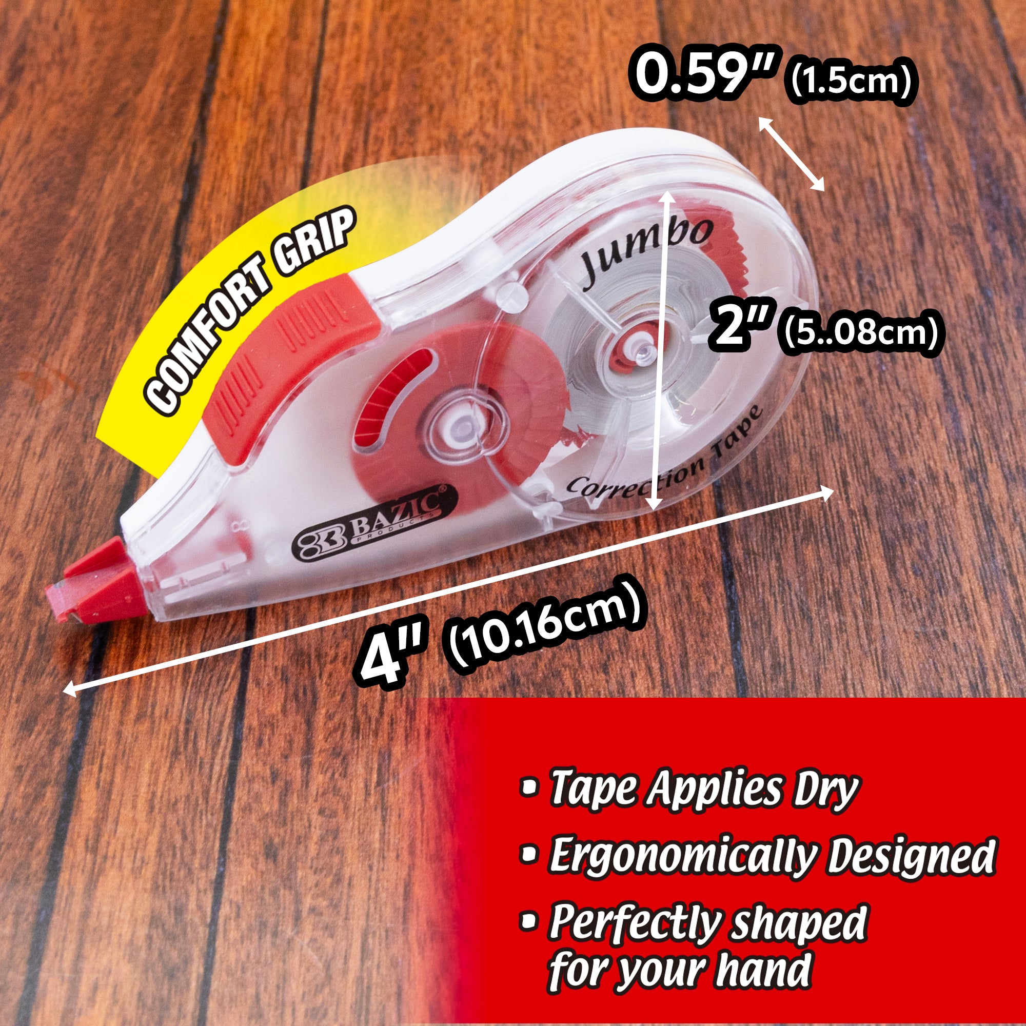 Jumbo Correction Tape, 5 mm x 394 in, 10 Count