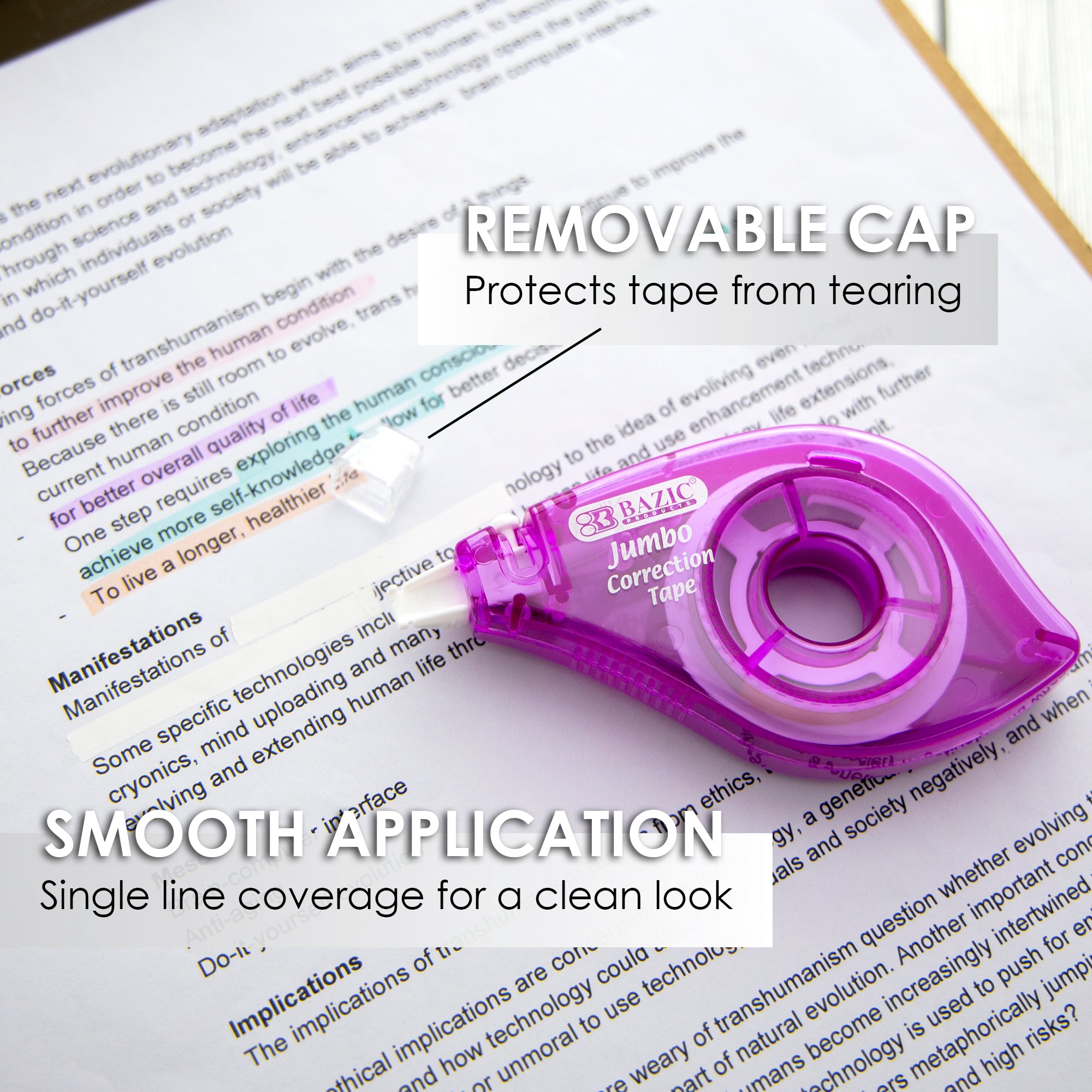 Jumbo Correction Tape, Two-Way Applicator, 5mm x 394 in