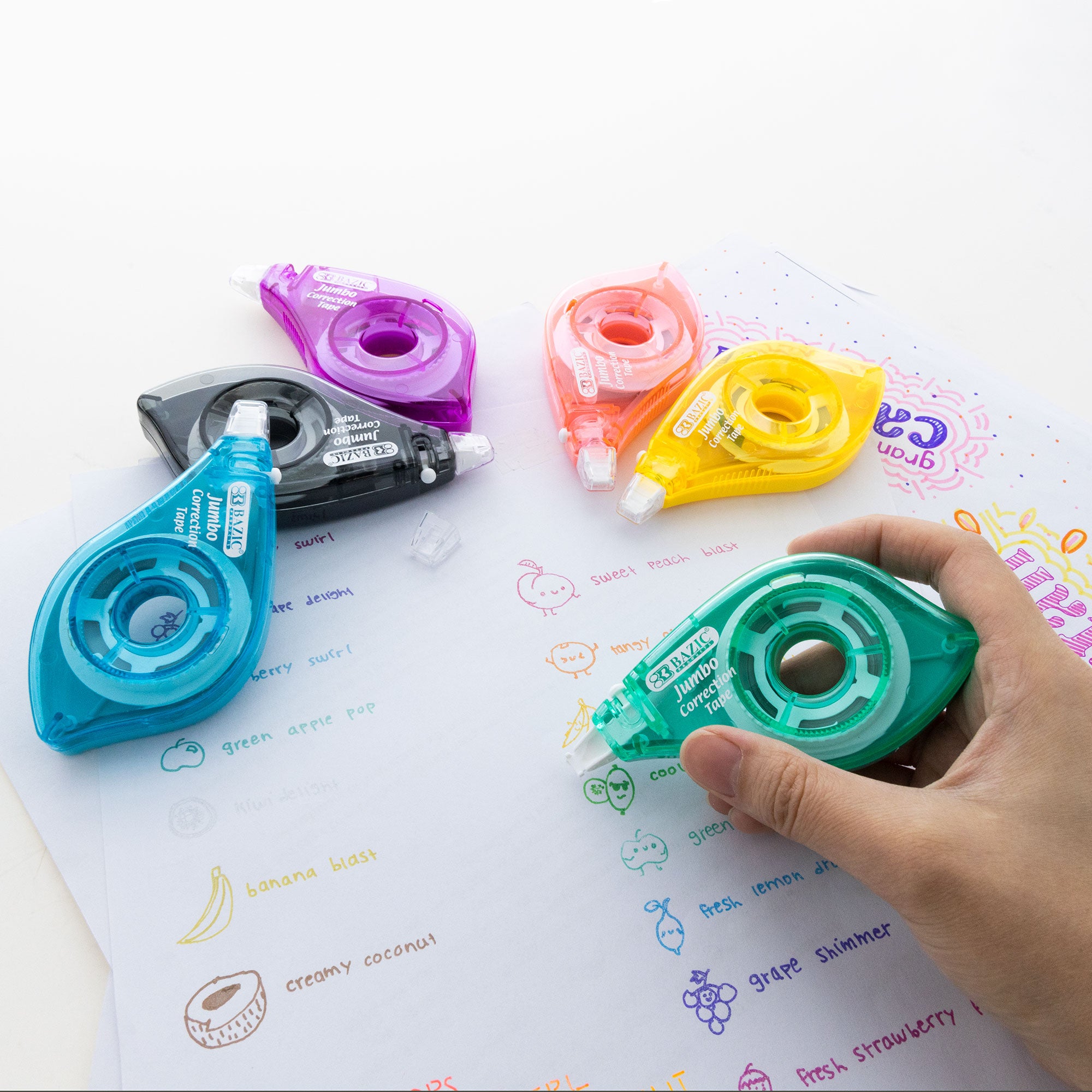 5 mm x 394&quot; Jumbo Correction Tape w/ Two Way Applicator