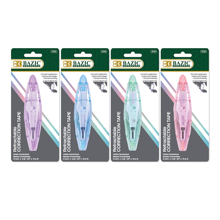 White Correction Tape, Retractable, 5mm x 236 in