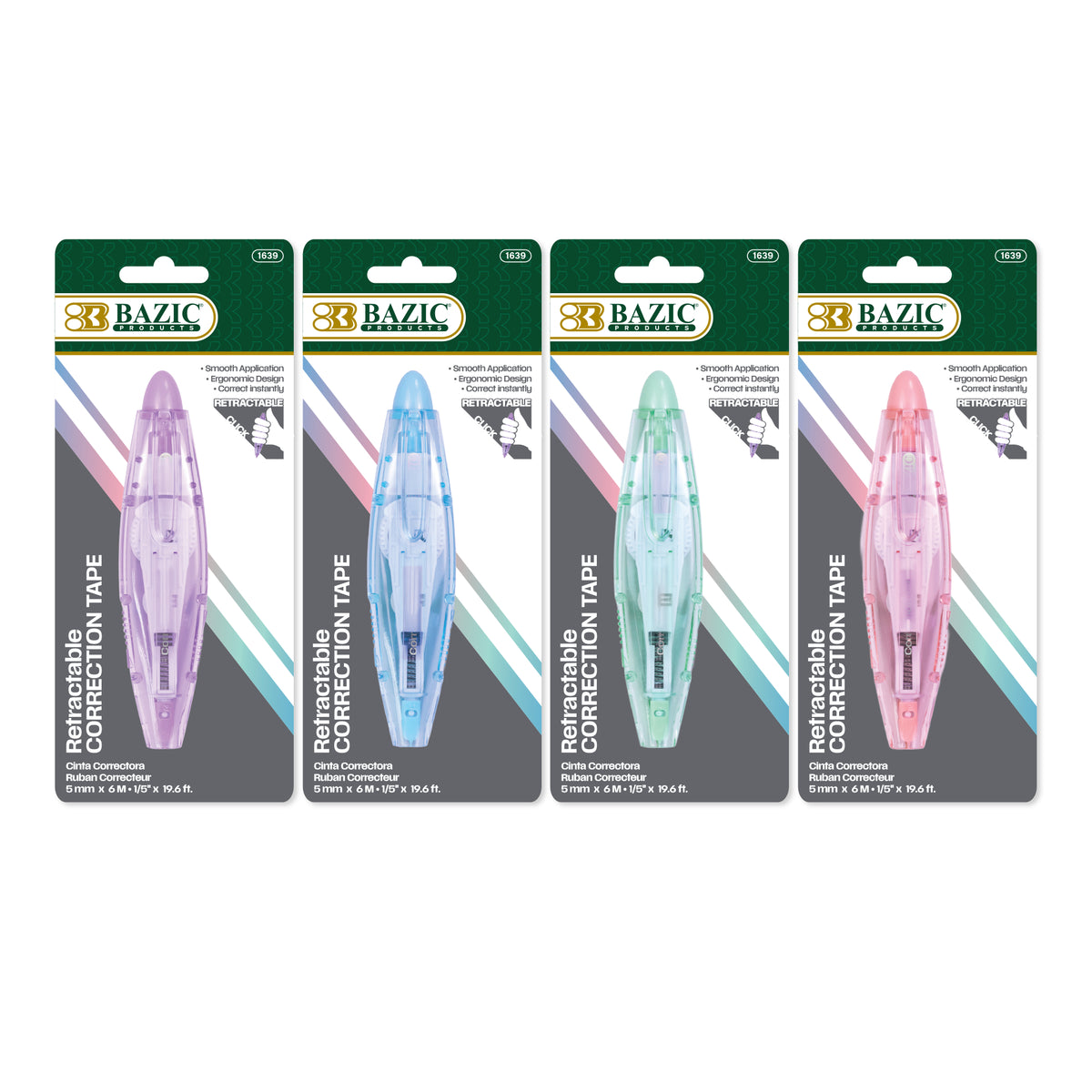 White Correction Tape, Retractable, 5mm x 236 in