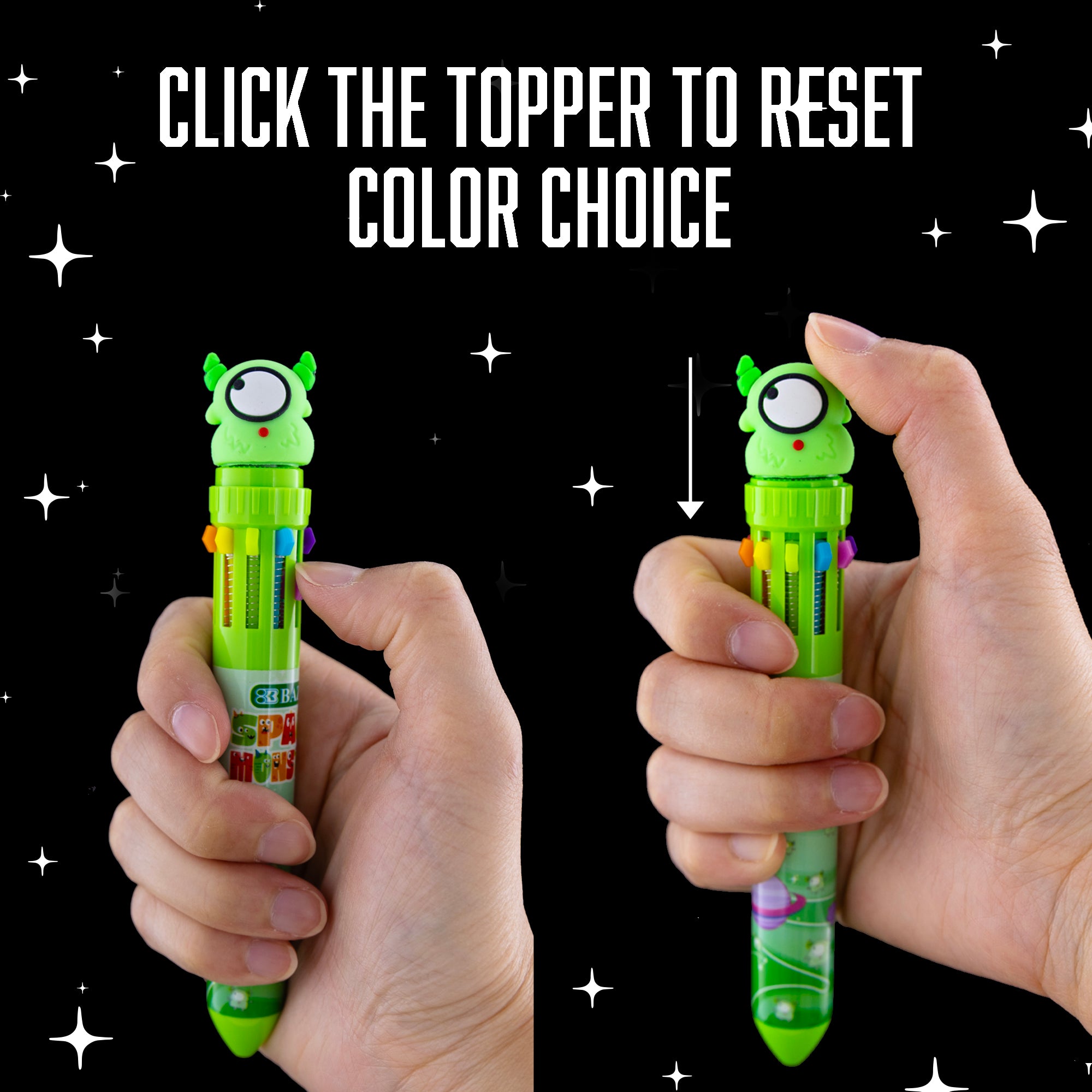 10-Color Retractable Ballpoint Pens, 1.0 mm Medium