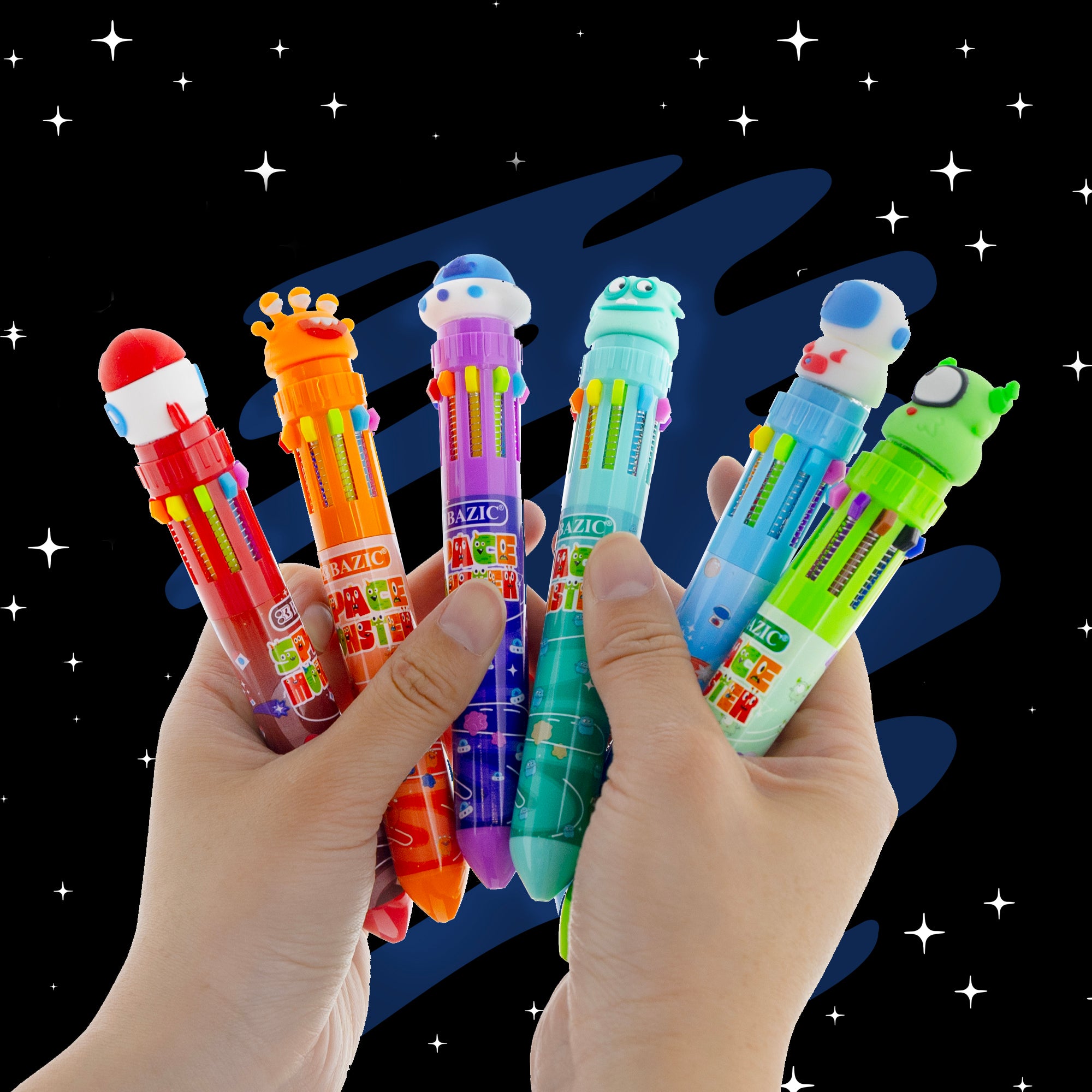 10-Color Retractable Ballpoint Pens, 1.0 mm Medium