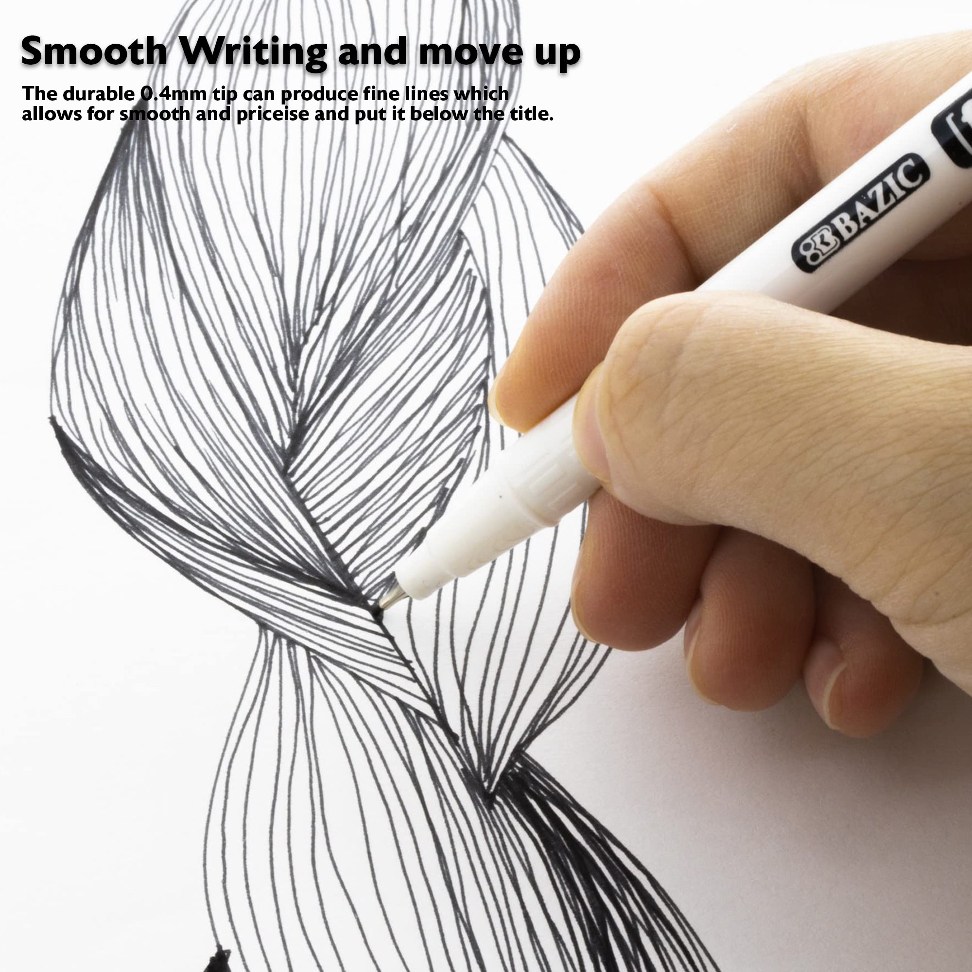Fiero Black Fiber Tip Pens, Extra Fine, 4 Count