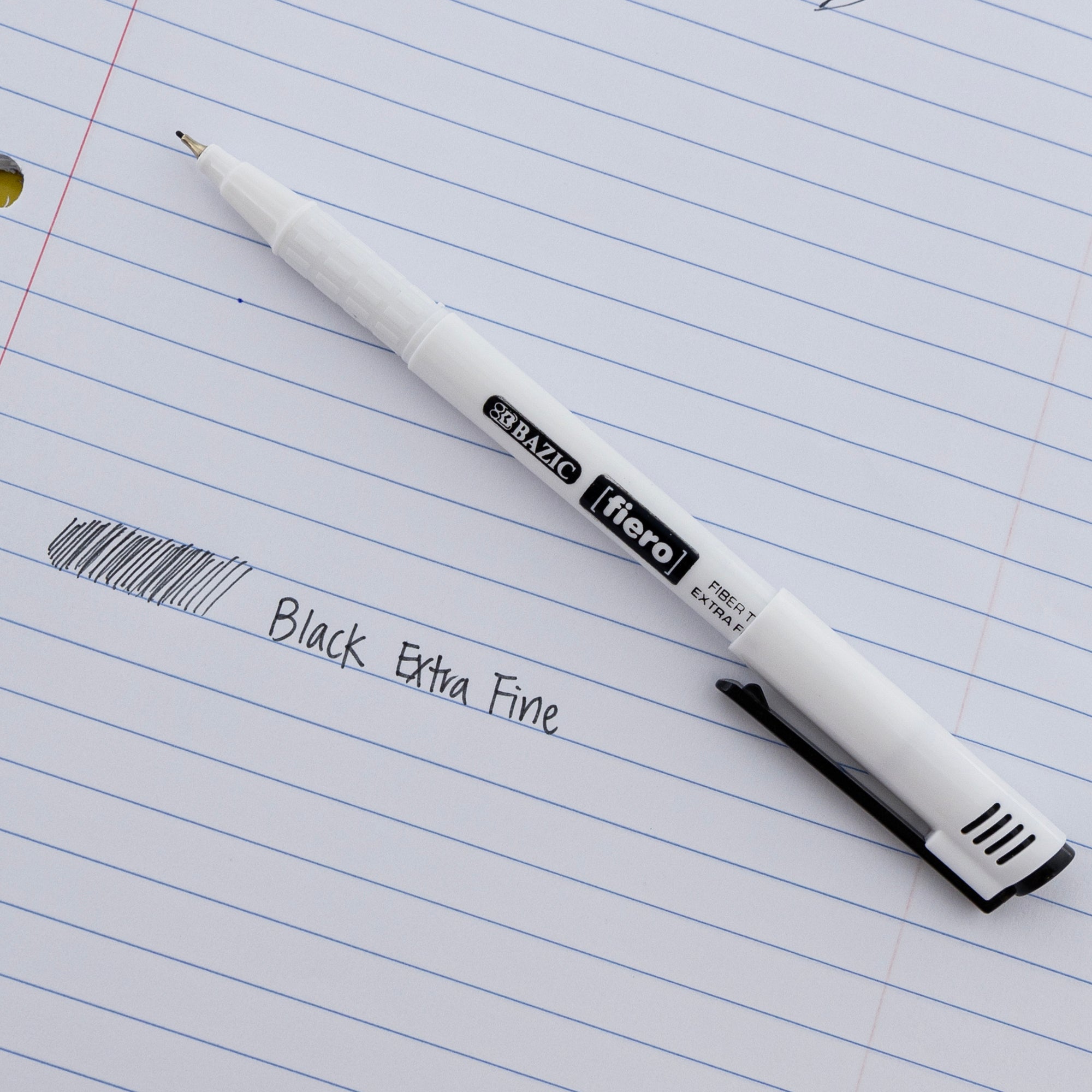 Fiero Black Fiber Tip Fineliner Pen (4/Pack)