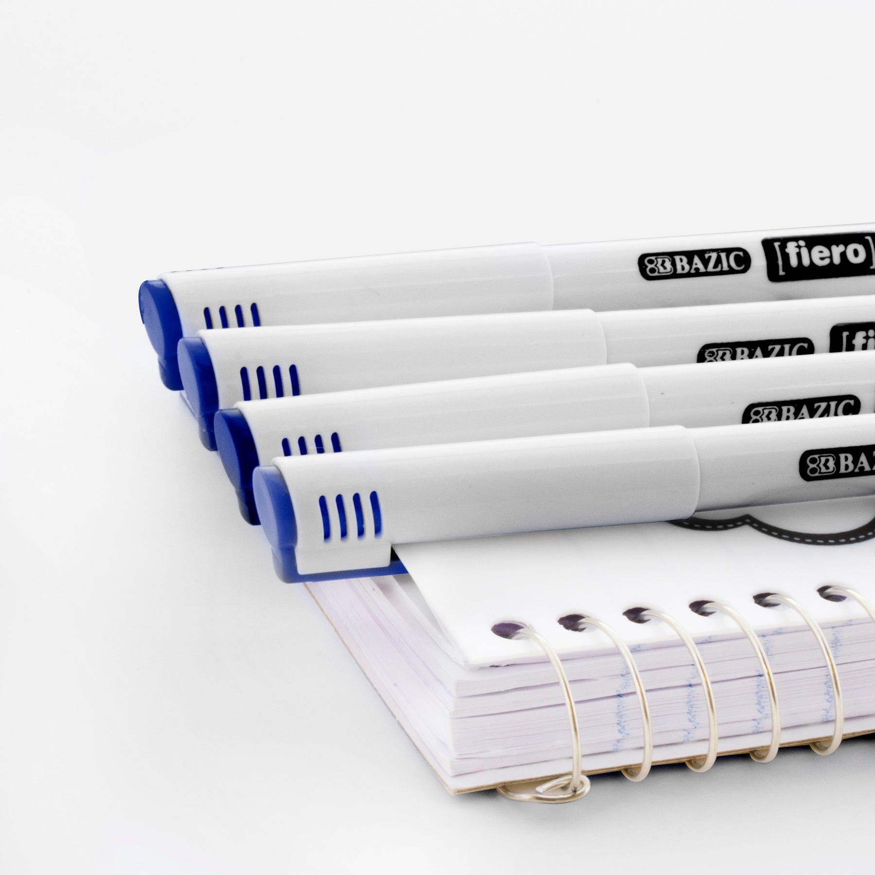 Fiero Blue Fiber Tip Pens, Extra Fine, 4 Count