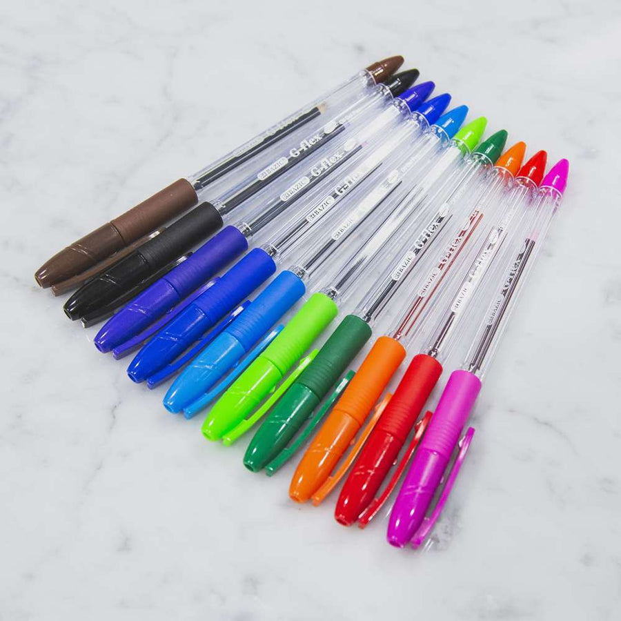 G-Flex Assorted Color Oil-Gel Ink Pen w/ Cushion Grip (4/Pack)