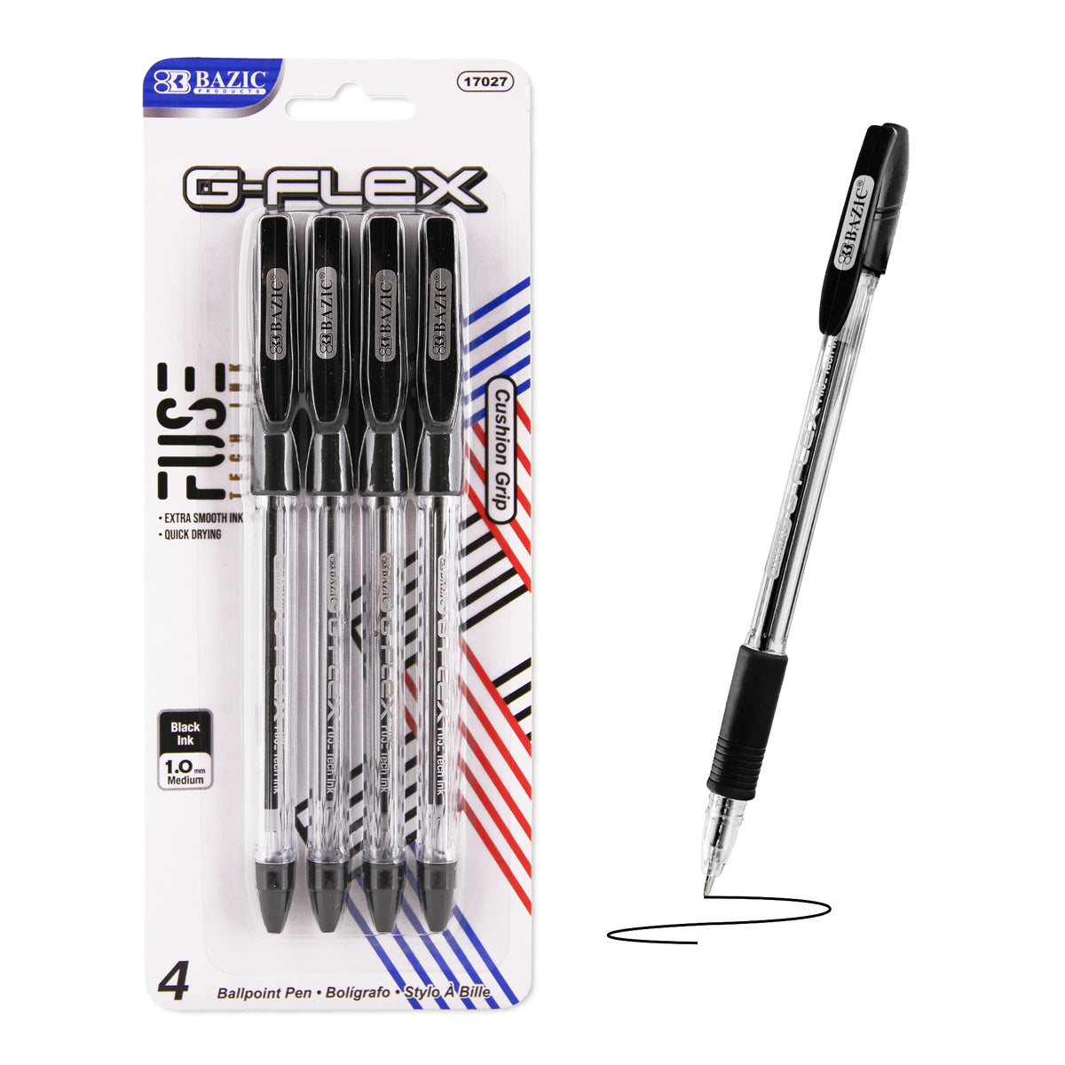 G-Flex Black FUSE Tech Pens, Grip, 1.0mm Medium