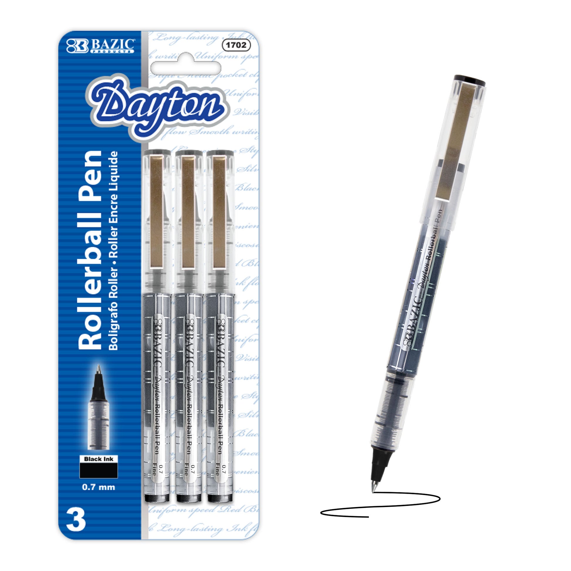 Dayton Black Rollerball Pen with Metal Clip