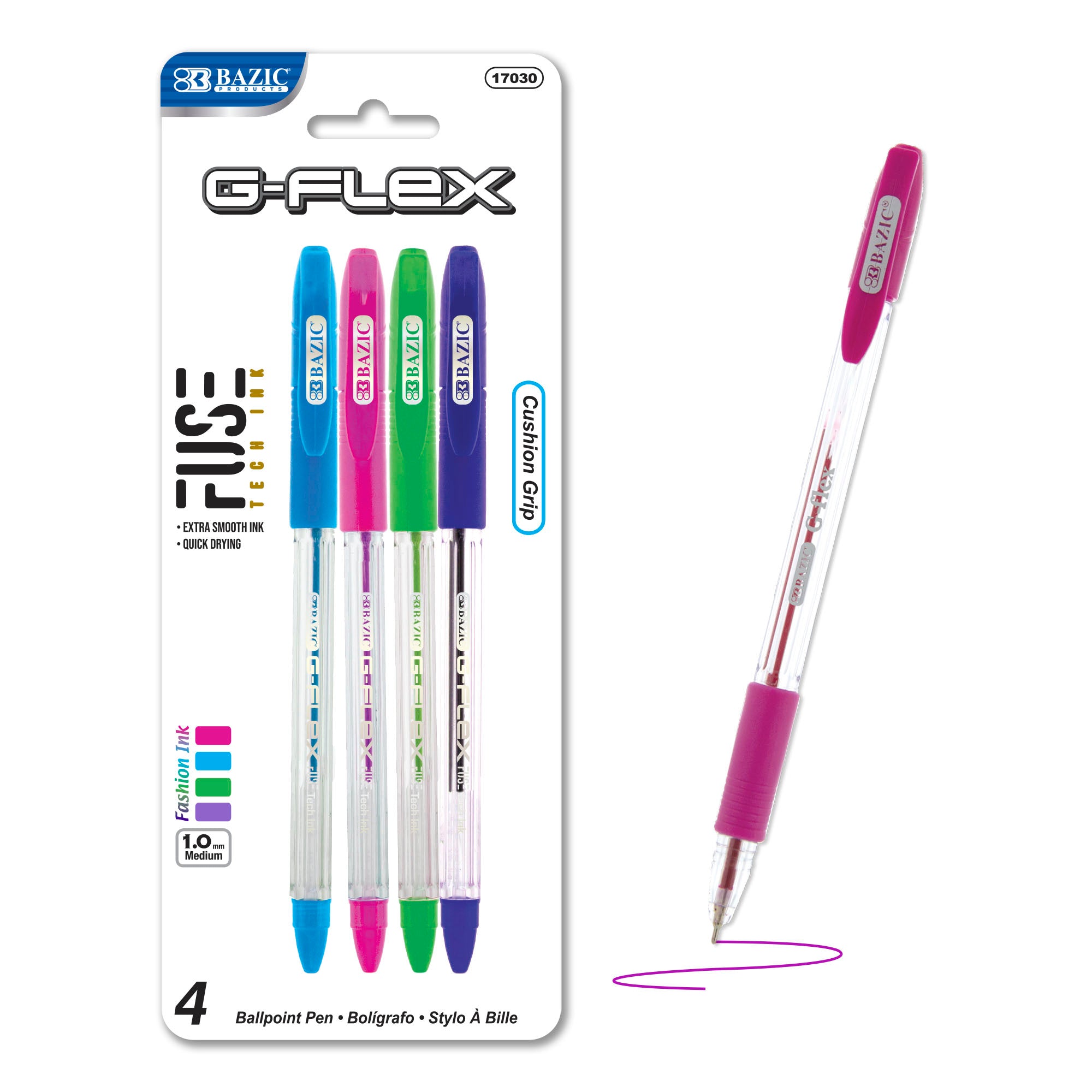 Gel Ink Pens, 4 Count, 1.0 mm Medium Point