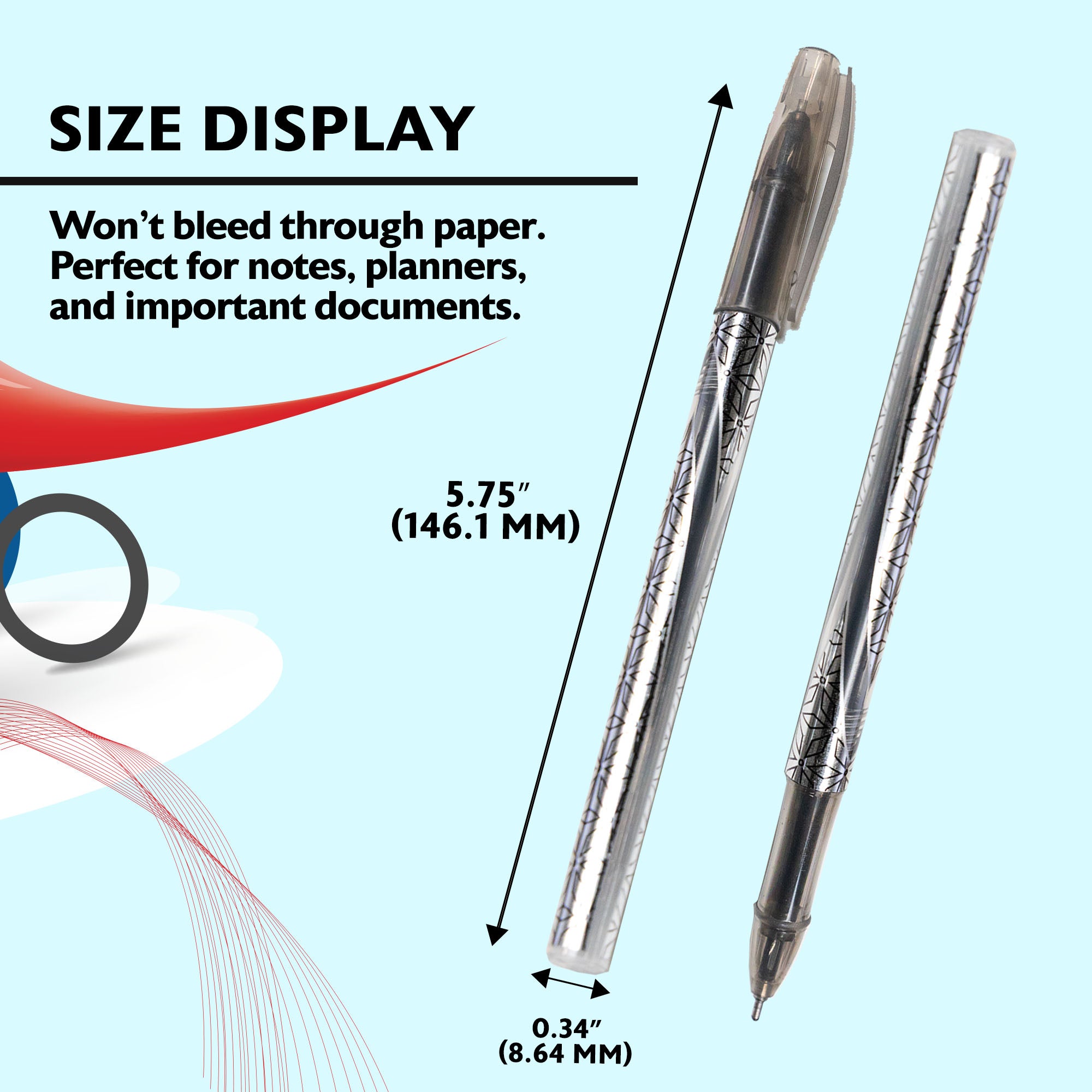 GeLuxe Black Gel Roller Pen (6/Pack)