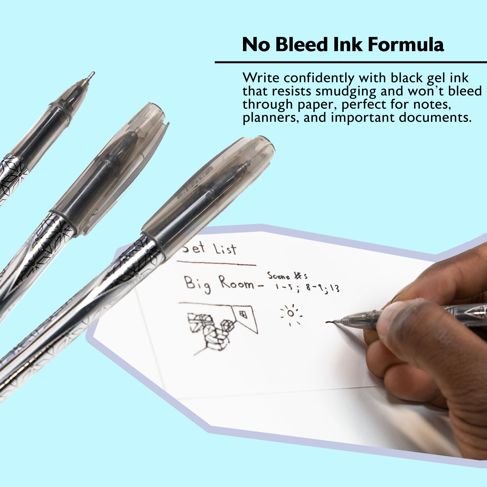 GeLuxe Black Rollerball Pens, 1.0 mm Medium, 6 Count