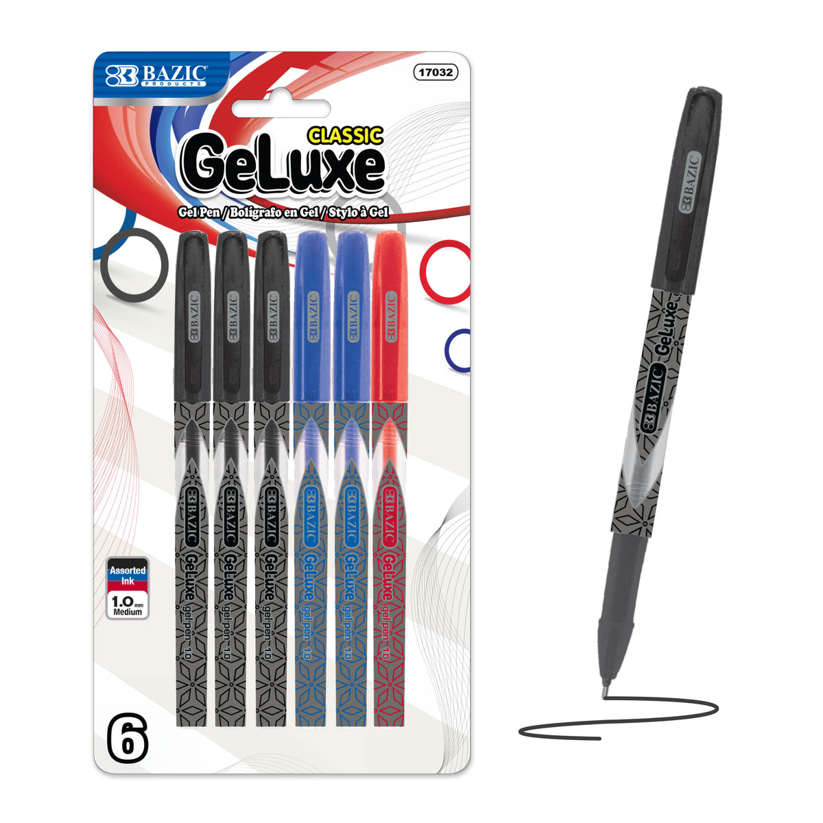 GeLuxe Assorted Gel Roller Pens, 1.0mm Medium