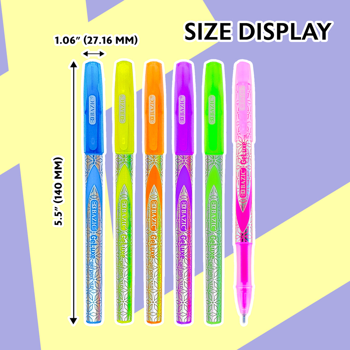 GeLuxe Fluorescent Gel Pens, 1.0mm Medium, 6 Colors
