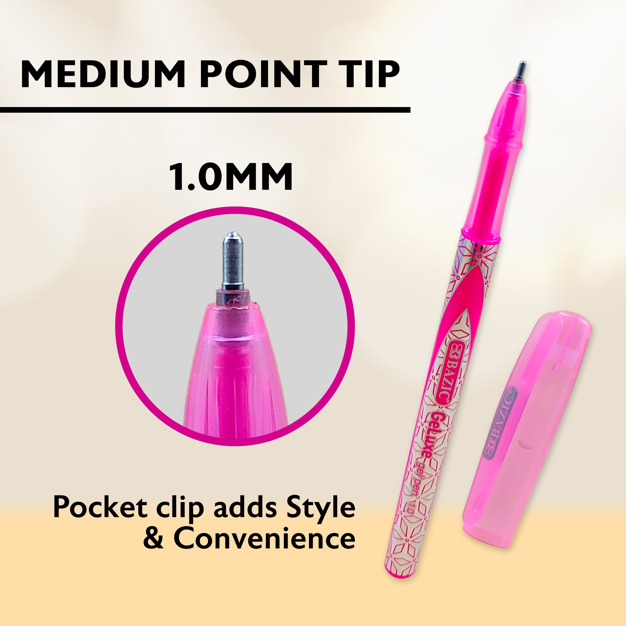 GeLuxe 6 Fluorescent Colors Gel Pens, 1.0 mm Medium