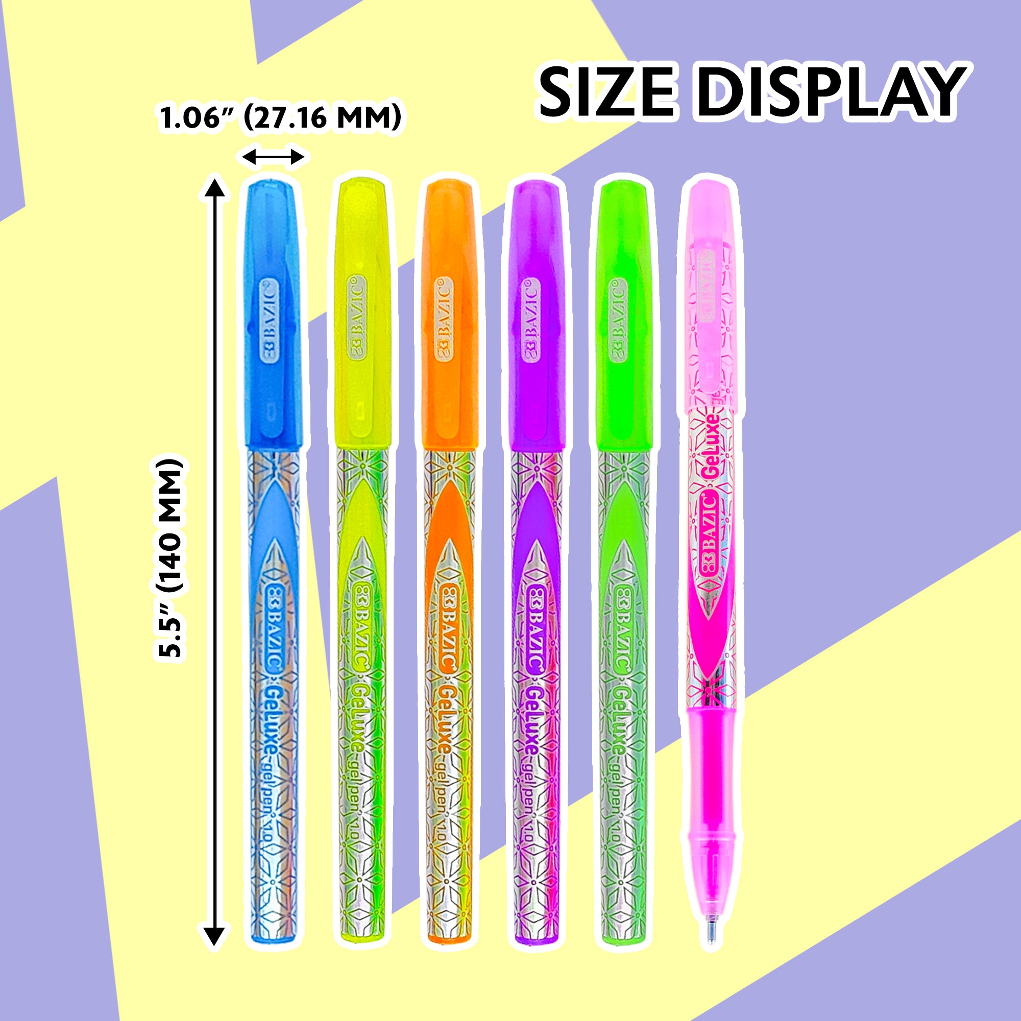 GeLuxe 6 Fluorescent Colors Gel Pens, 1.0 mm Medium