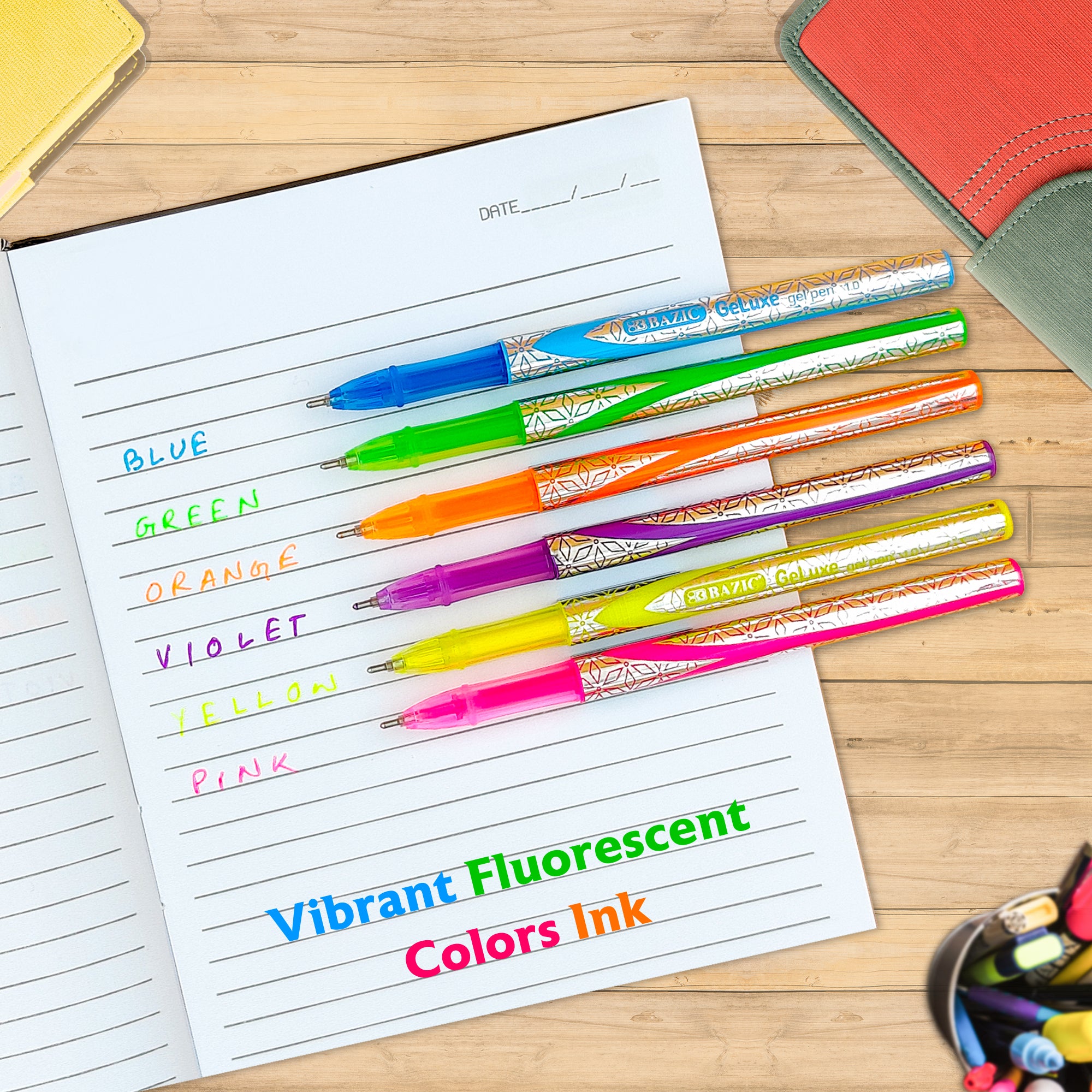GeLuxe 6 Fluorescent Colors Gel Pens, 1.0 mm Medium