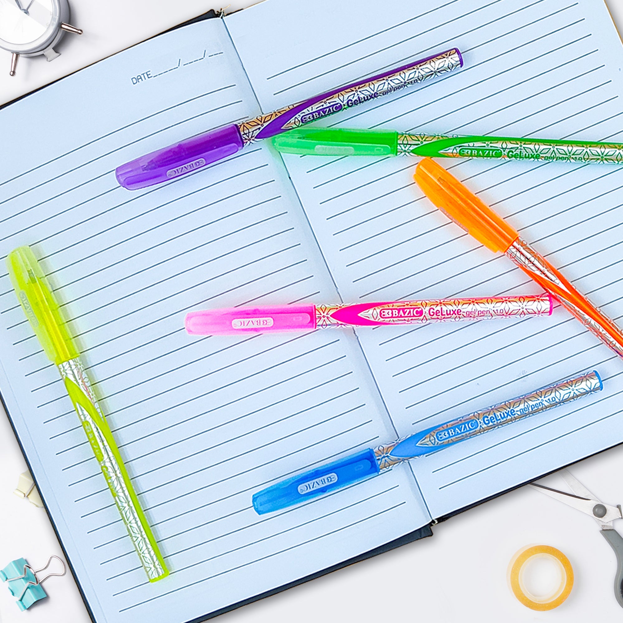 GeLuxe 6 Fluorescent Colors Gel Pens, 1.0 mm Medium